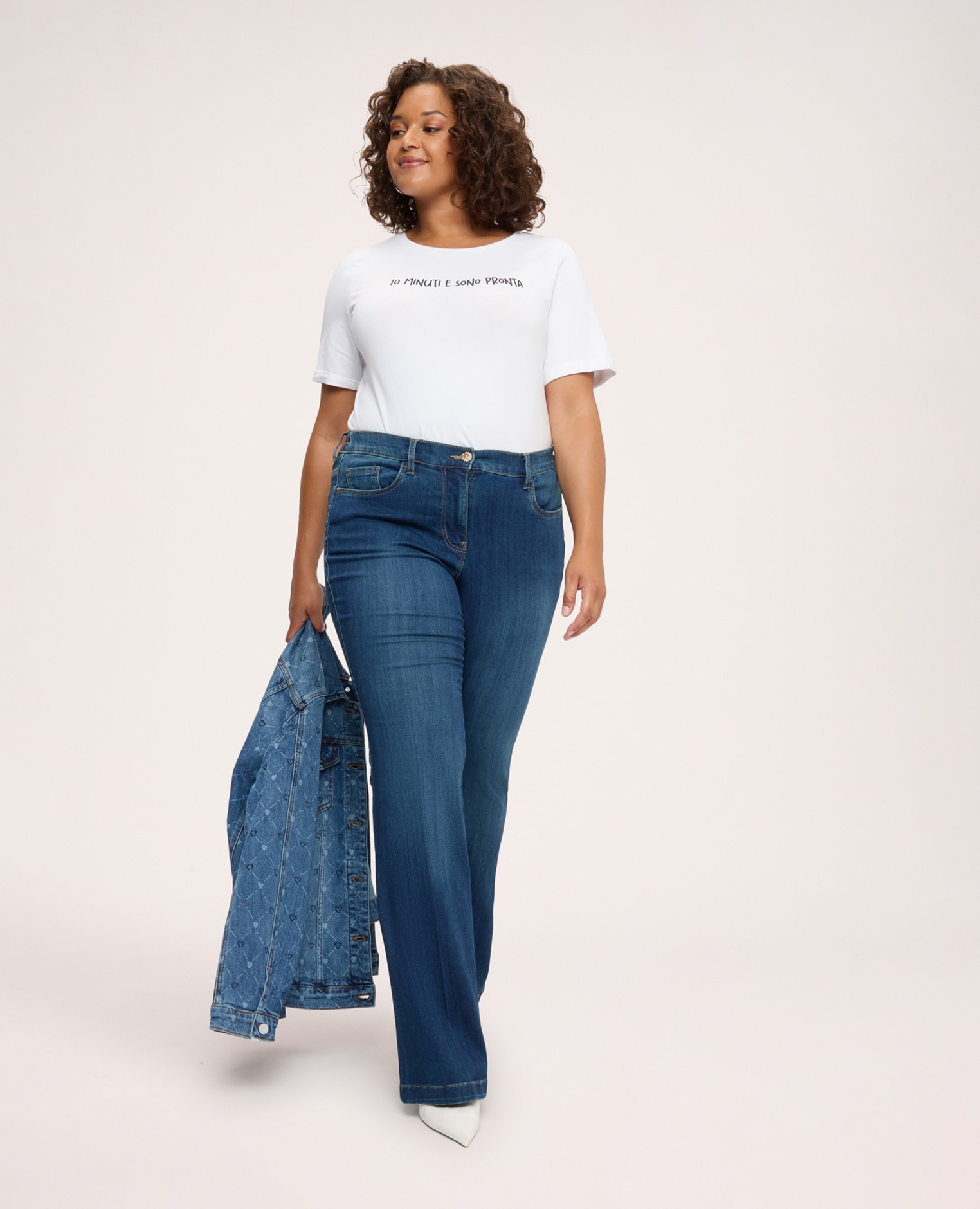 Camiseta de mujer de algodón con estampado divertido ajuste y diseño para el máximo confort - Fiorella Rubino - Blanco Blanco-3