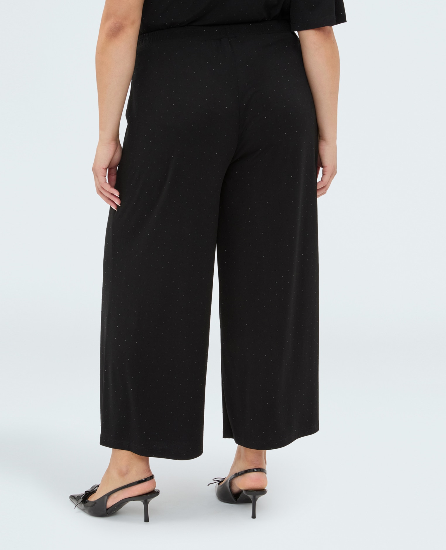Pantalones de mujer de punto con destellos luminosos cintura elástica ajuste y diseño para el máximo confort - Fiorella Rubino - Negro Negro-2