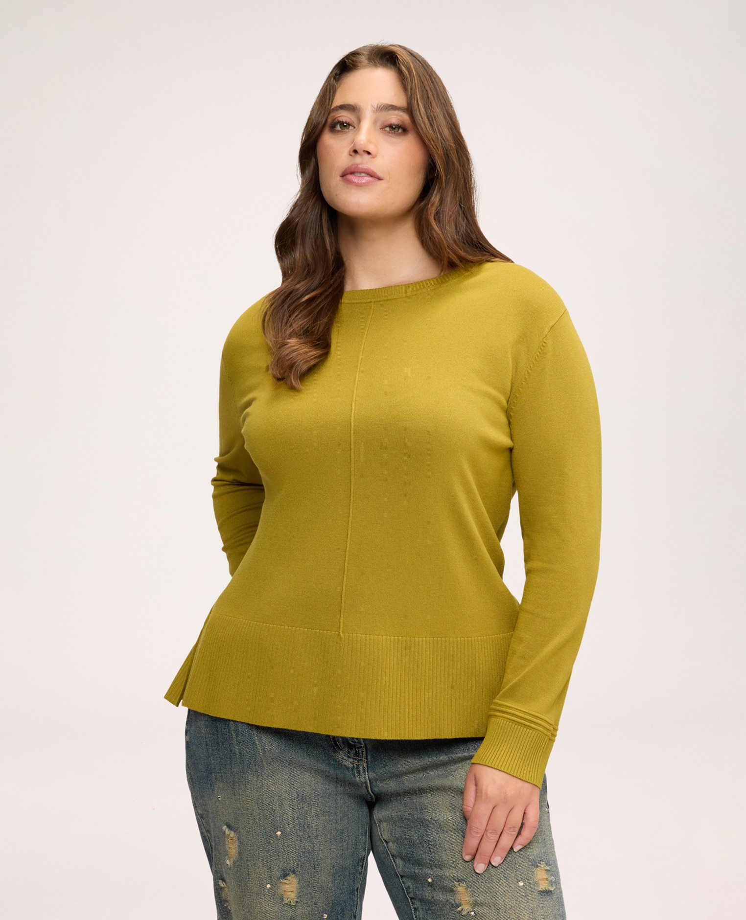 Imagen 0 de Camiseta de mujer de mezcla de viscosa con escote barco ajuste y diseño para el máximo confort Verde