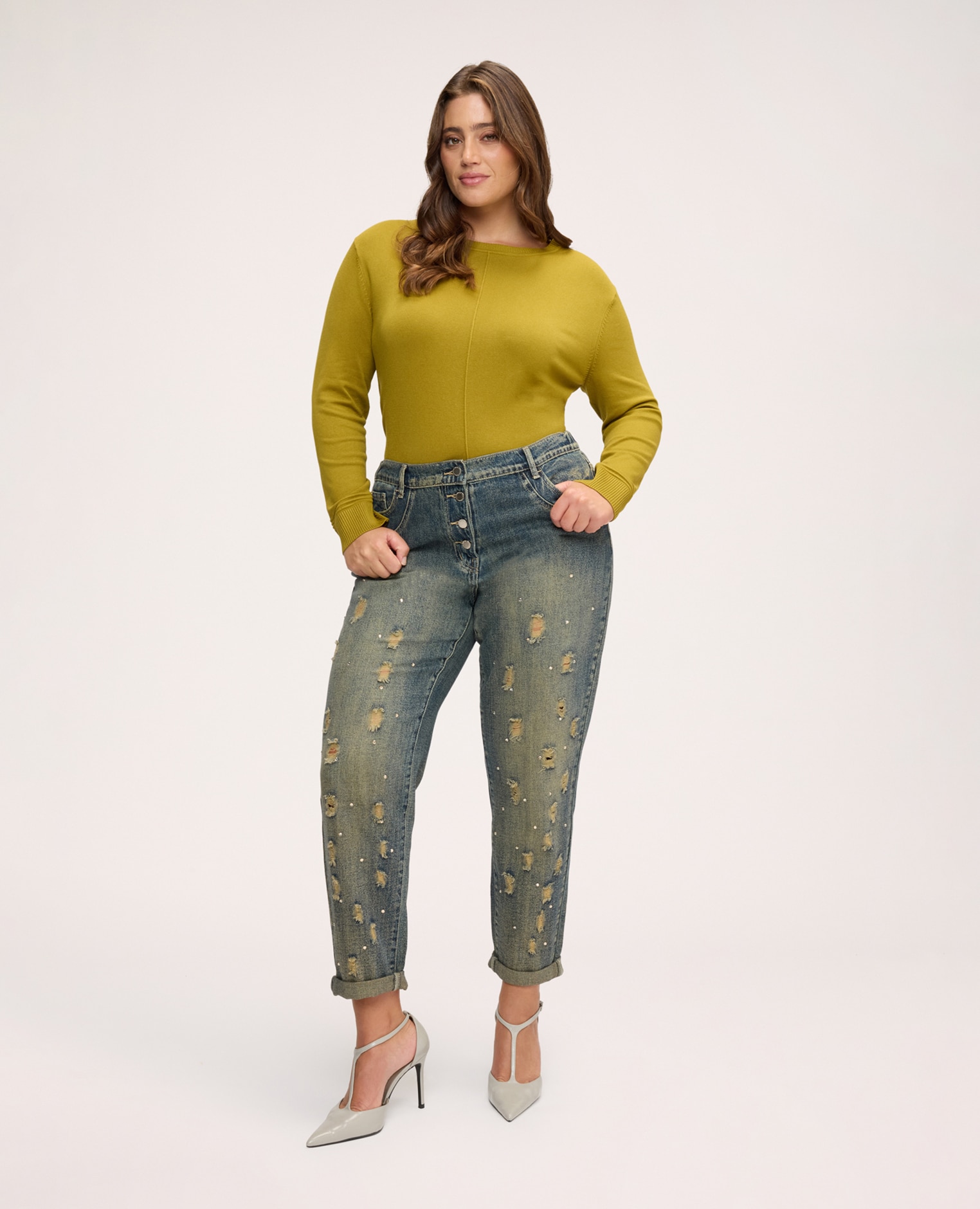 Camiseta de mujer de mezcla de viscosa con escote barco ajuste y diseño para el máximo confort - Fiorella Rubino - Verde Verde-3