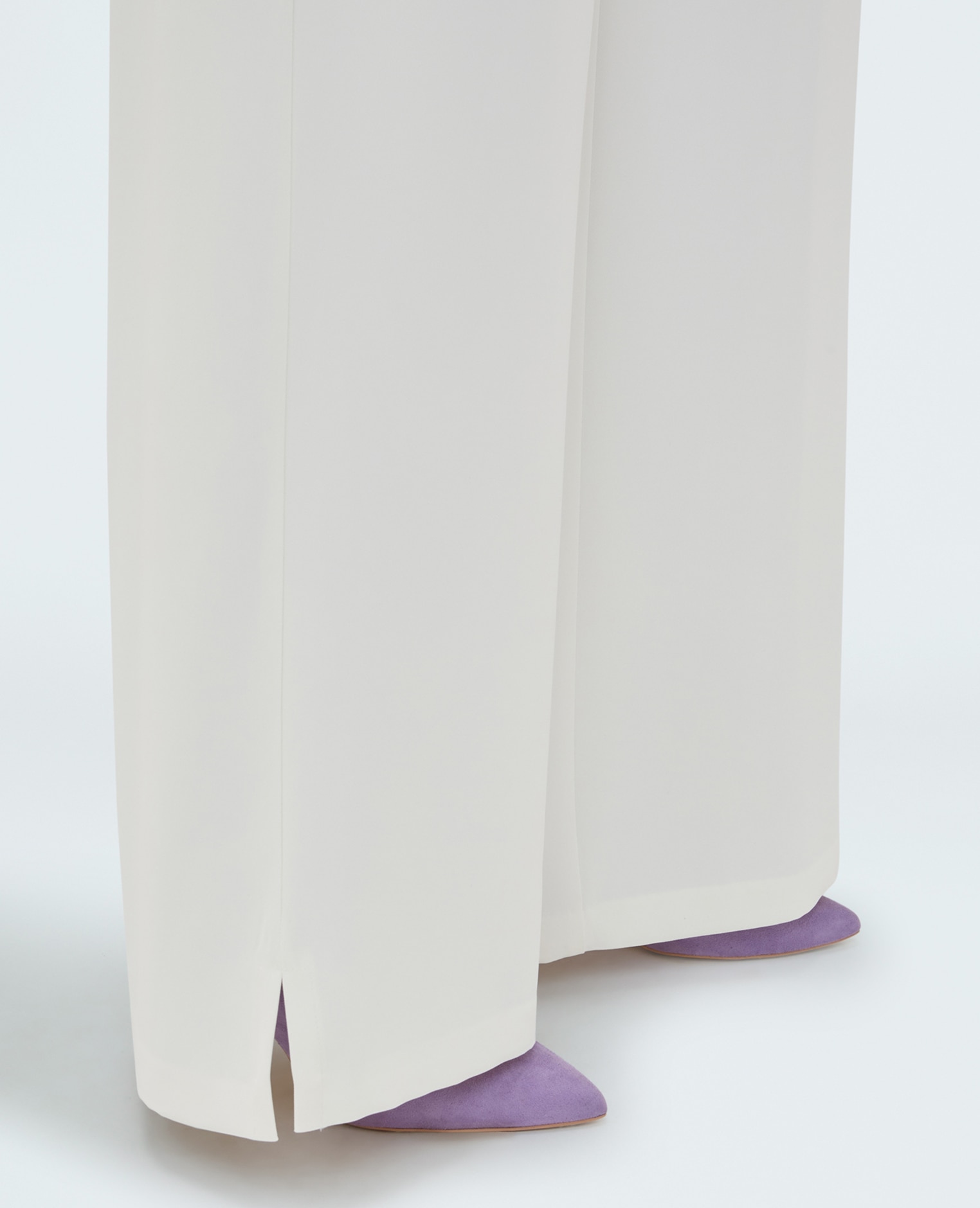 Pantalones de mujer wide leg en tejido fluido ajuste y diseño para el máximo confort - Fiorella Rubino - Blanco Blanco-4