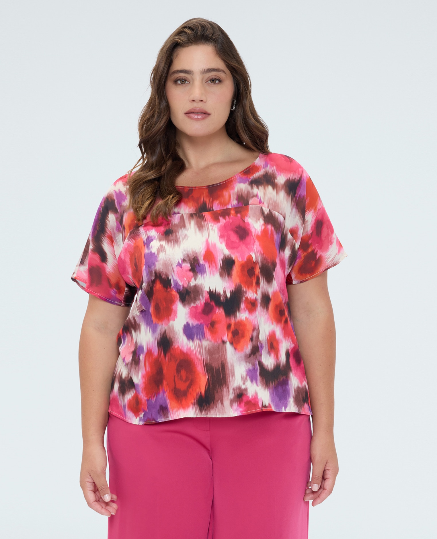 Fiorella Rubino - Blusa de mujer con estampado floral de viscosa perfecta para los momentos especiales y para los looks diarios.
