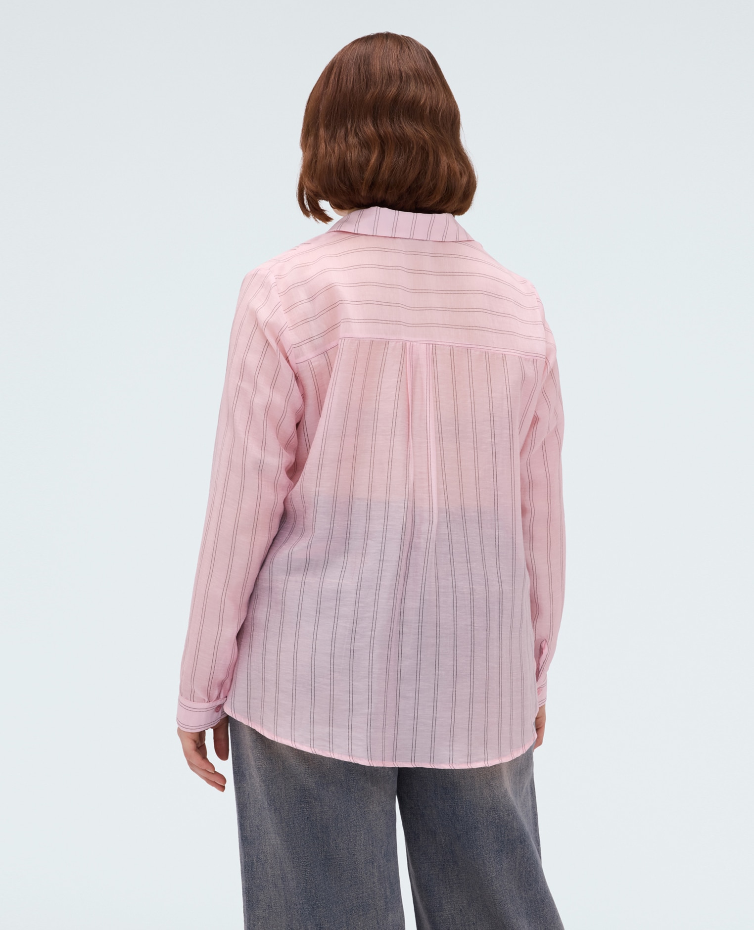 Camisa de mujer de rayas en mezcla de lyocell para una sensación agradable en la piel - Fiorella Rubino - Rosa Rosa-2