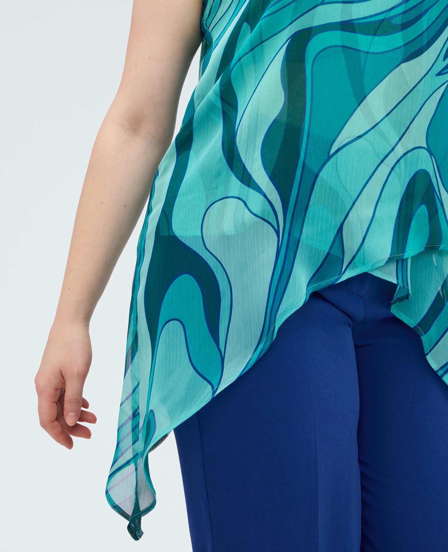 Top de mujer de georgette con estampado tejido georgette ligero para un efecto elegante - Fiorella Rubino - Verde Verde-4