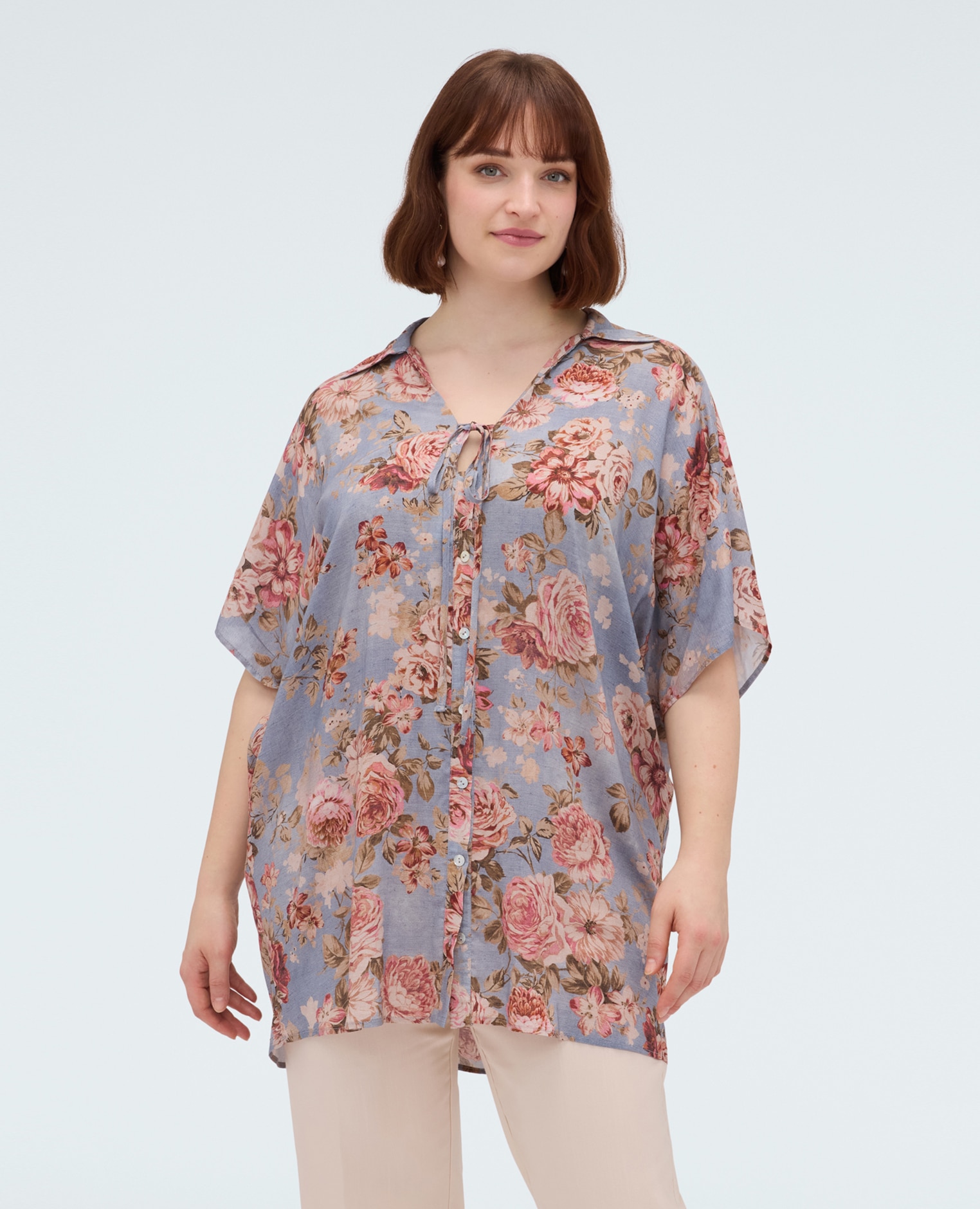 Fiorella Rubino - Camisa de mujer con estampado floral para una sensación agradable en la piel.