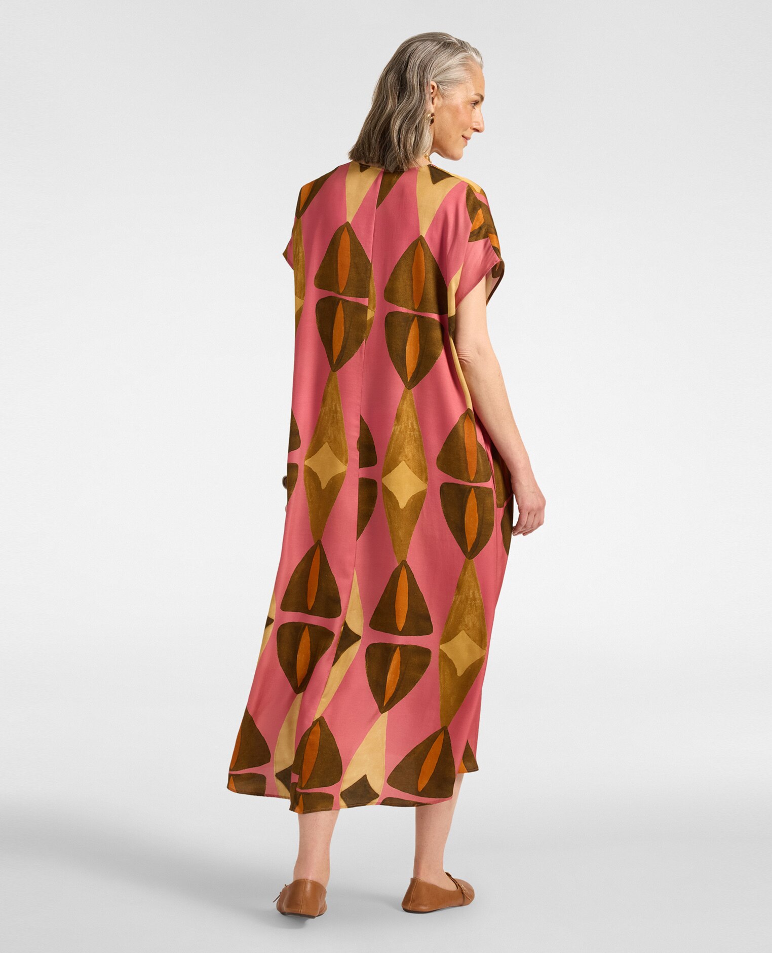 Vestido largo estampado en viscosa longitud larga - Elena Miró - Rosa Rosa-2
