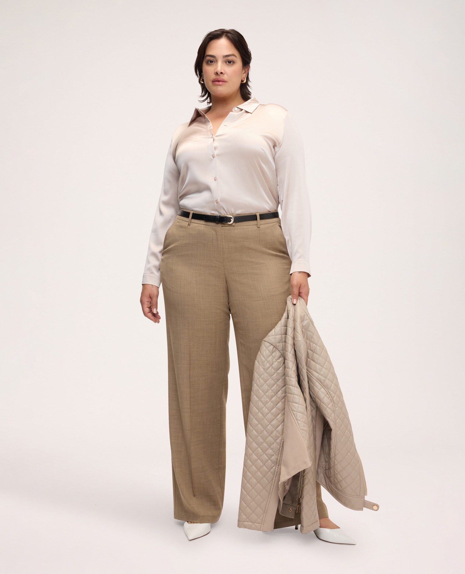Camisa de mujer de seda elástica con cuello clásico para una sensación suave y agradable sobre la piel - Fiorella Rubino - Rosa Rosa-3