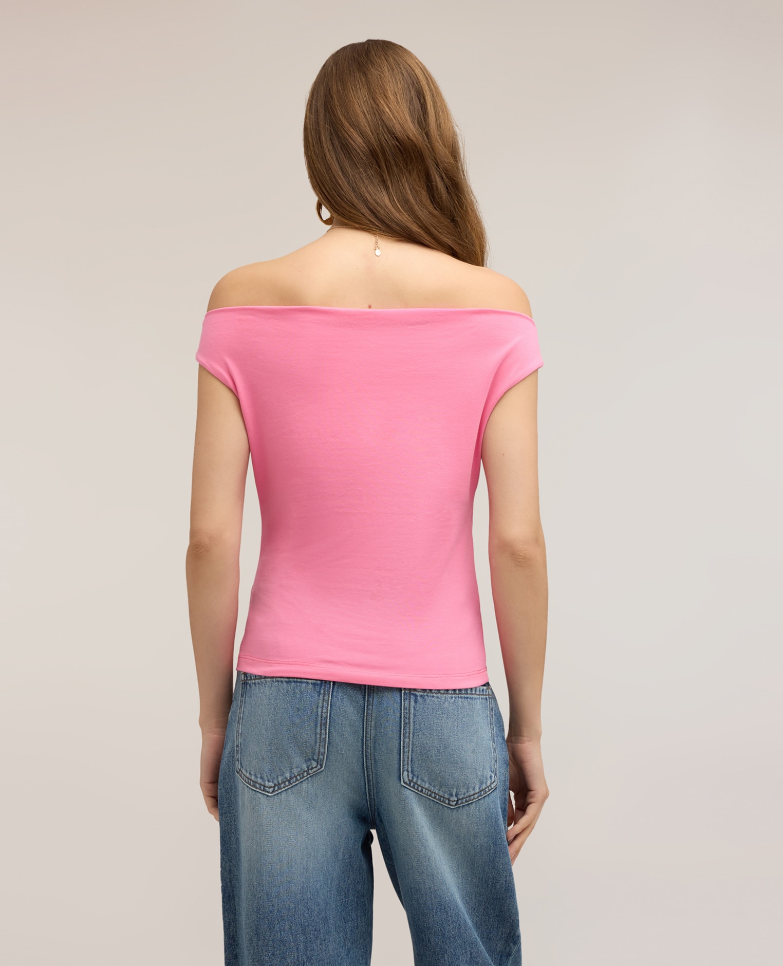 Top de mujer off-shoulders ajuste entallado - Motivi - Rosa Rosa-2