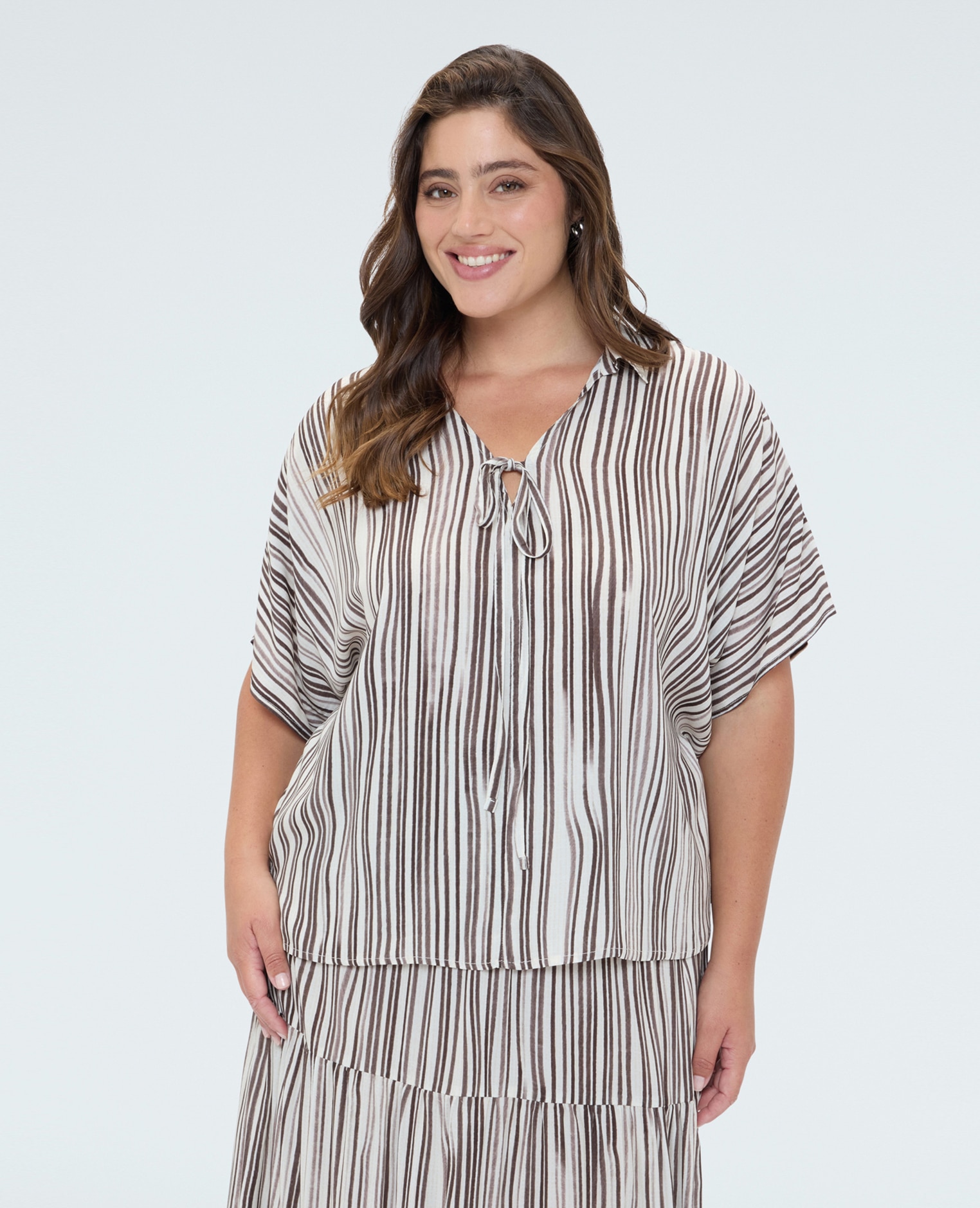 Fiorella Rubino - Blusa de mujer de rayas en viscosa ajuste oversize para una sensación agradable sobre la piel.