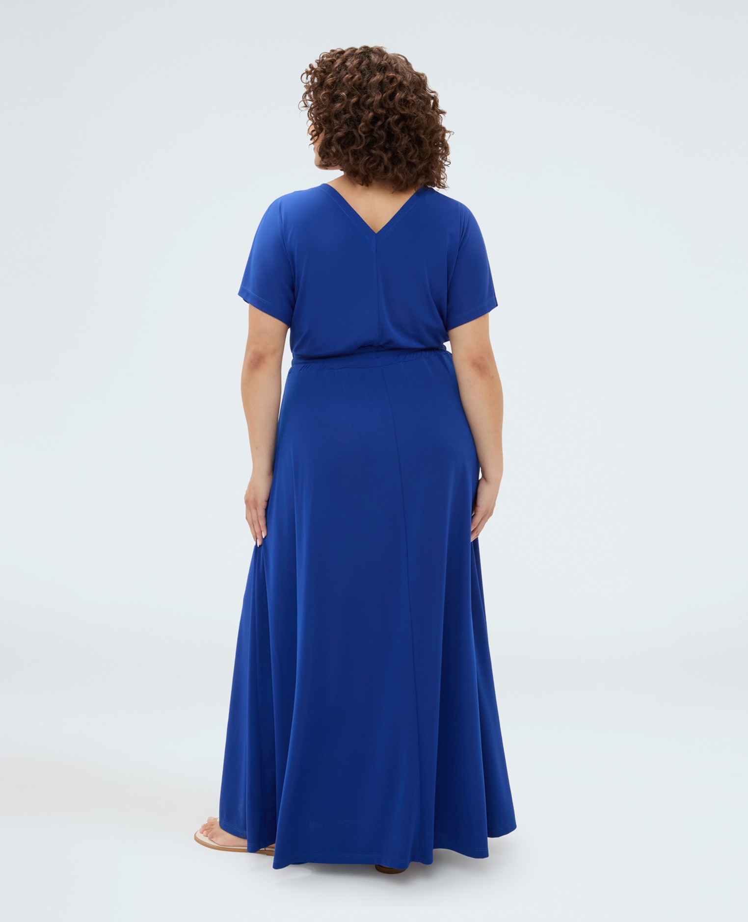 Vestido pretty en jersey con cordón ajustable en la cintura cintura definida con cordón ajustable - Fiorella Rubino - Azul Azul-2