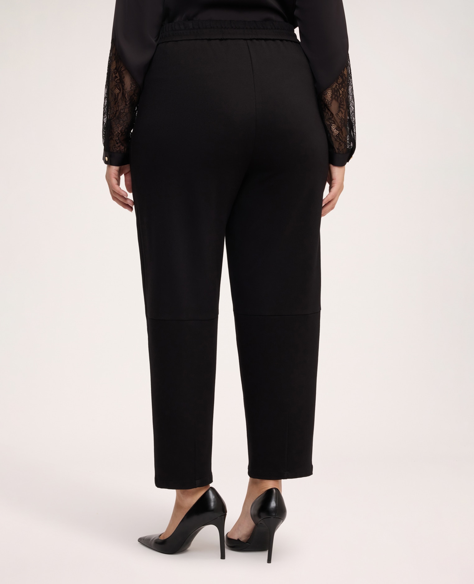 Pantalones de mujer balloon en tejido stretch ajuste y diseño para el máximo confort - Fiorella Rubino - Negro Negro-2