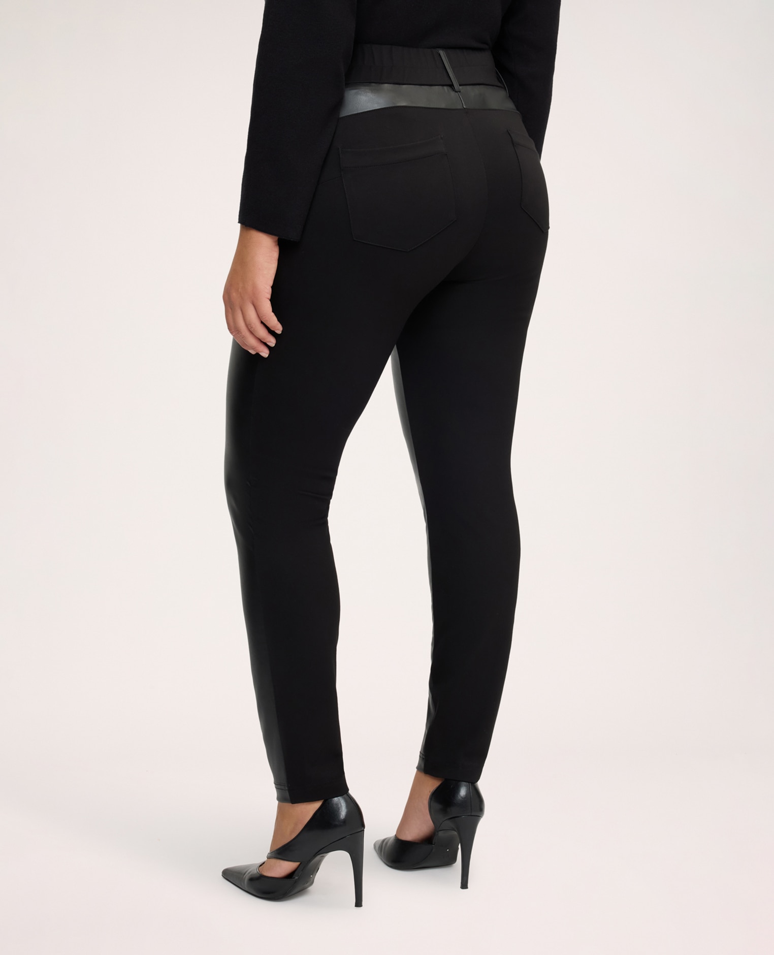 Pantalones de mujer skinny en punto milano ajuste skinny y diseño para la máxima comodidad - Fiorella Rubino - Negro Negro-2