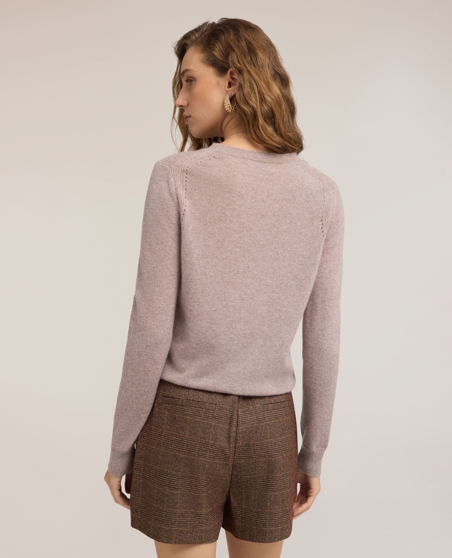 Imagen 2 de Jersey de mujer de cuello redondo en cachemir ajuste regular longitud media - Motivi - Beige Beige