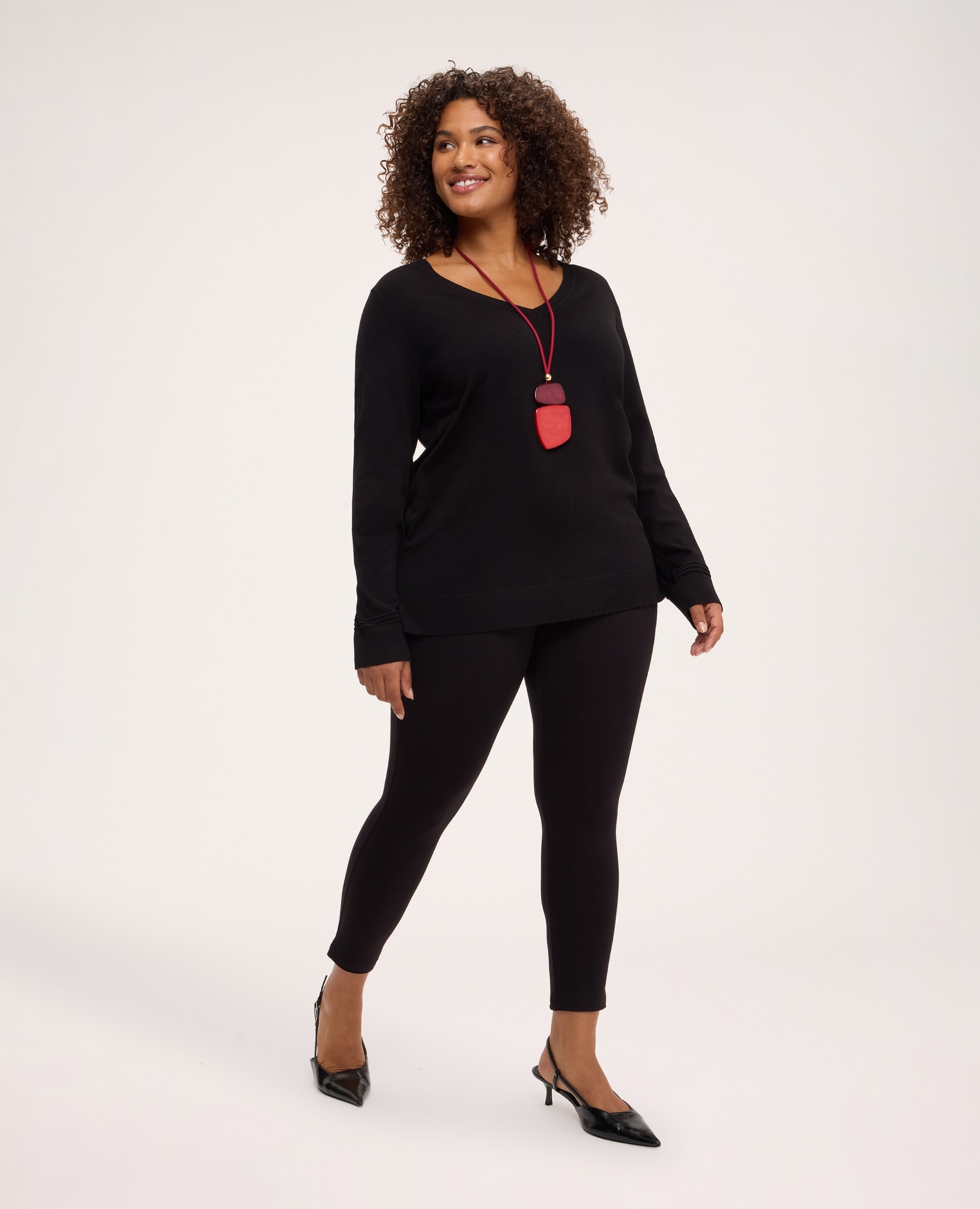 Imagen 0 de Leggings de mujer de punto de viscosa ajuste para el máximo confort Negro