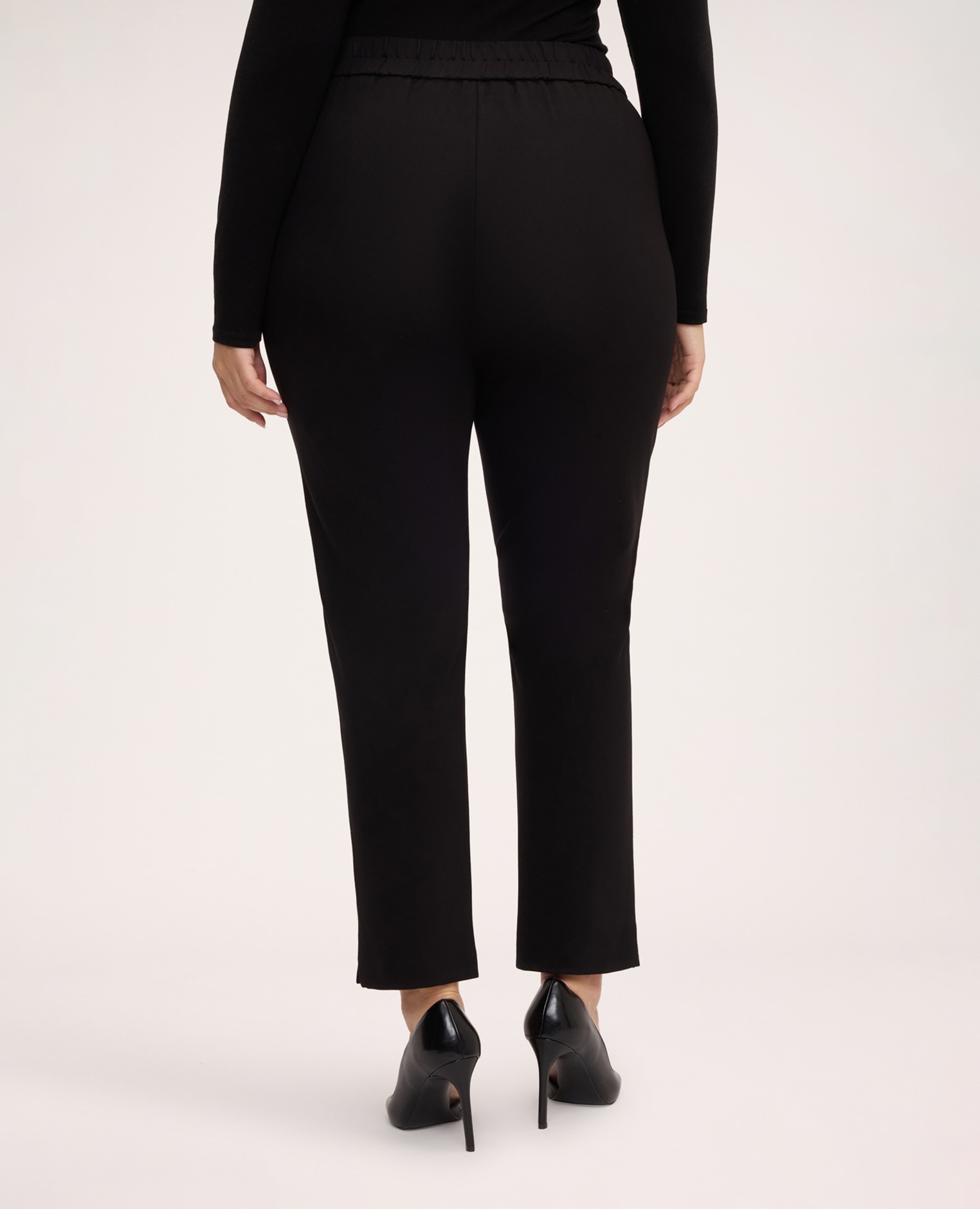 Imagen 2 de Pantalones de mujer joggers en punto milano cintura con banda elástica para la máxima vestibilidad y comodidad - Fiorella Rubino - Negro Negro