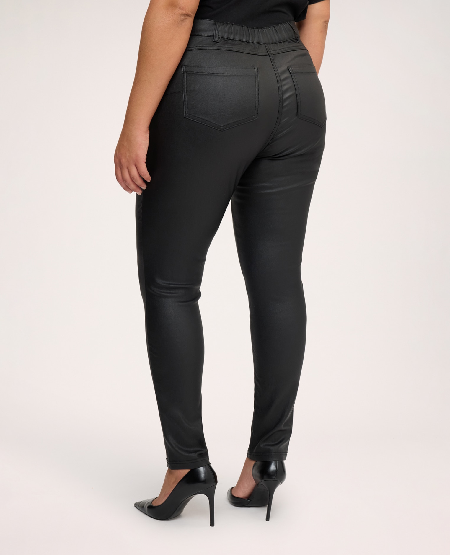 Pantalones de mujer skinny efecto engomado ajuste y diseño para el máximo confort - Fiorella Rubino - Negro Negro-2