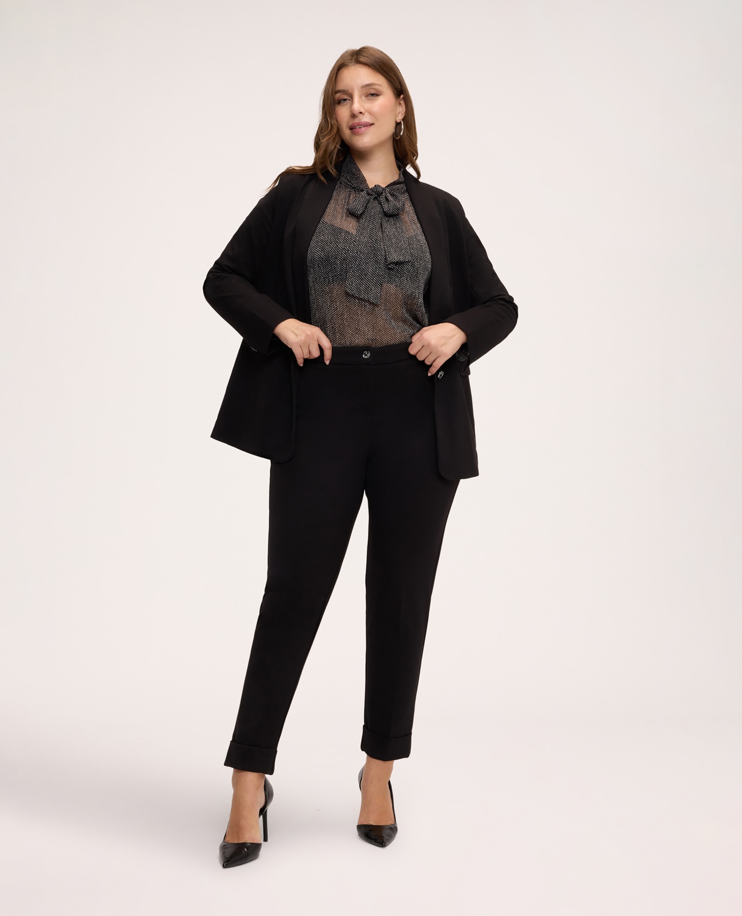 Imagen 1 de Pantalones de mujer new york en punto milano ajuste y diseño para el máximo confort - Fiorella Rubino - Negro Negro