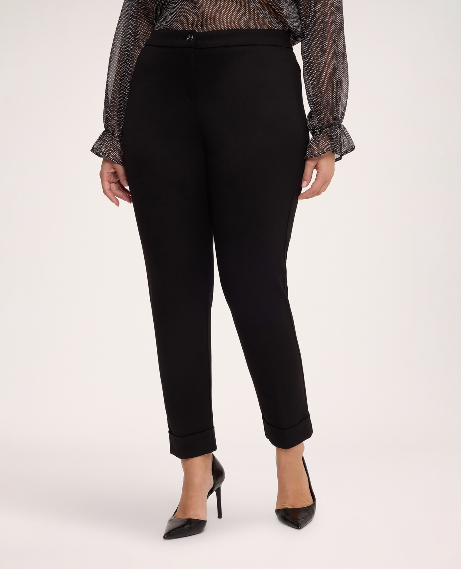 Imagen 3 de Pantalones de mujer new york en punto milano ajuste y diseño para el máximo confort - Fiorella Rubino - Negro Negro