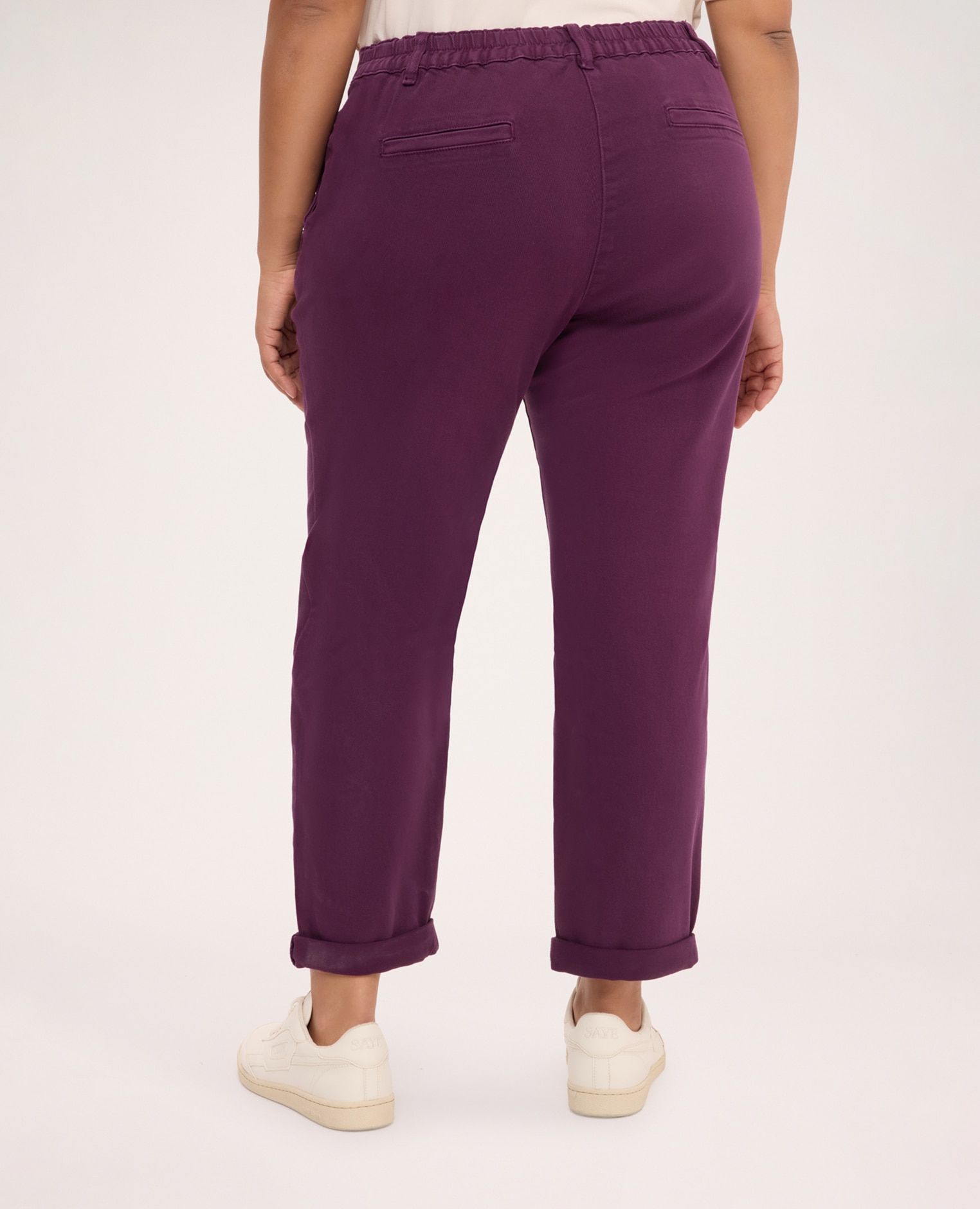 Pantalones de mujer chinos de mezcla de algodón ajuste y diseño para el máximo confort - Fiorella Rubino - Morado Morado-2