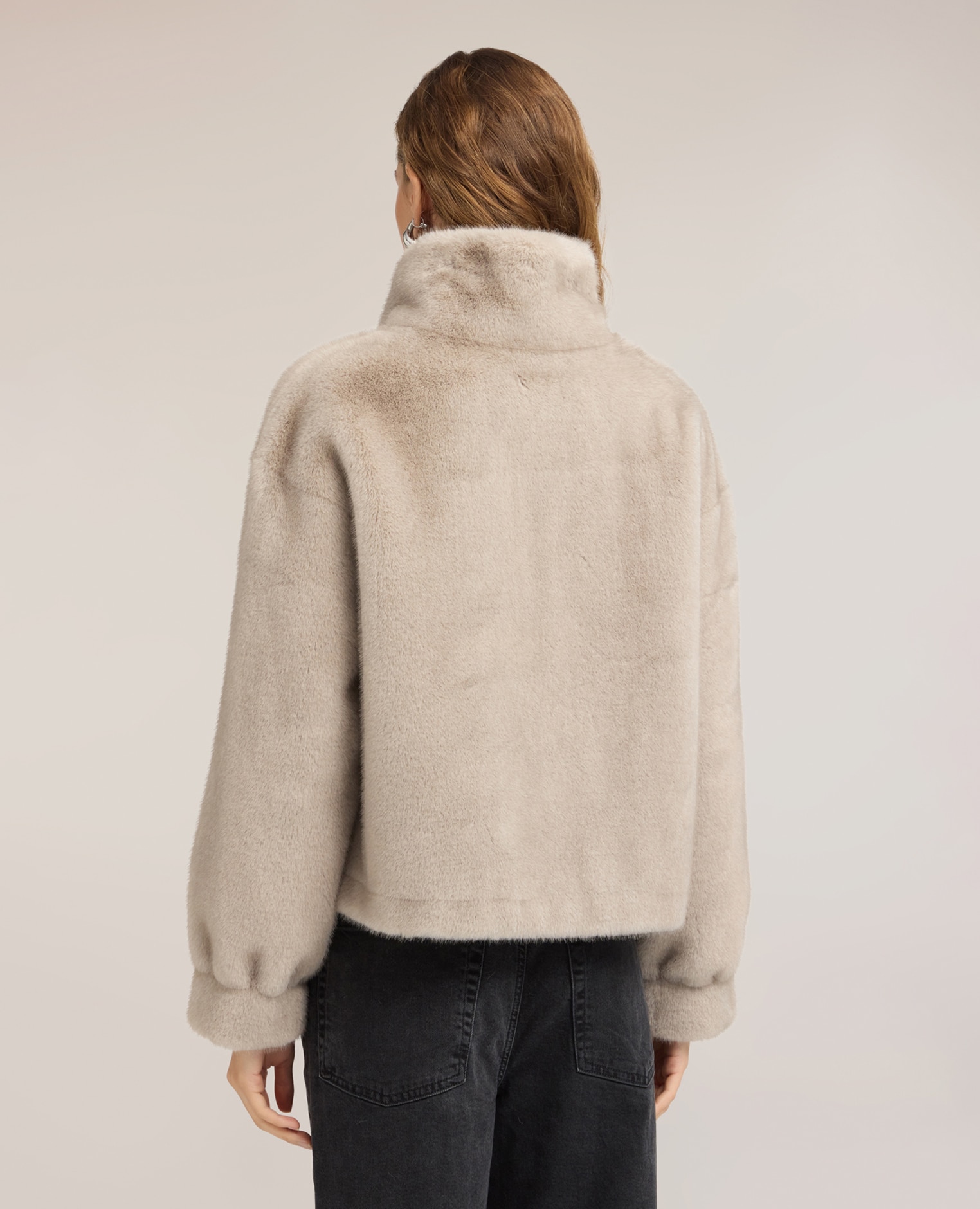 Imagen 2 de Chaqueta de mujer de invierno con cuello alto corte regular cierre con botones de presión ocultos - Motivi - Gris Gris