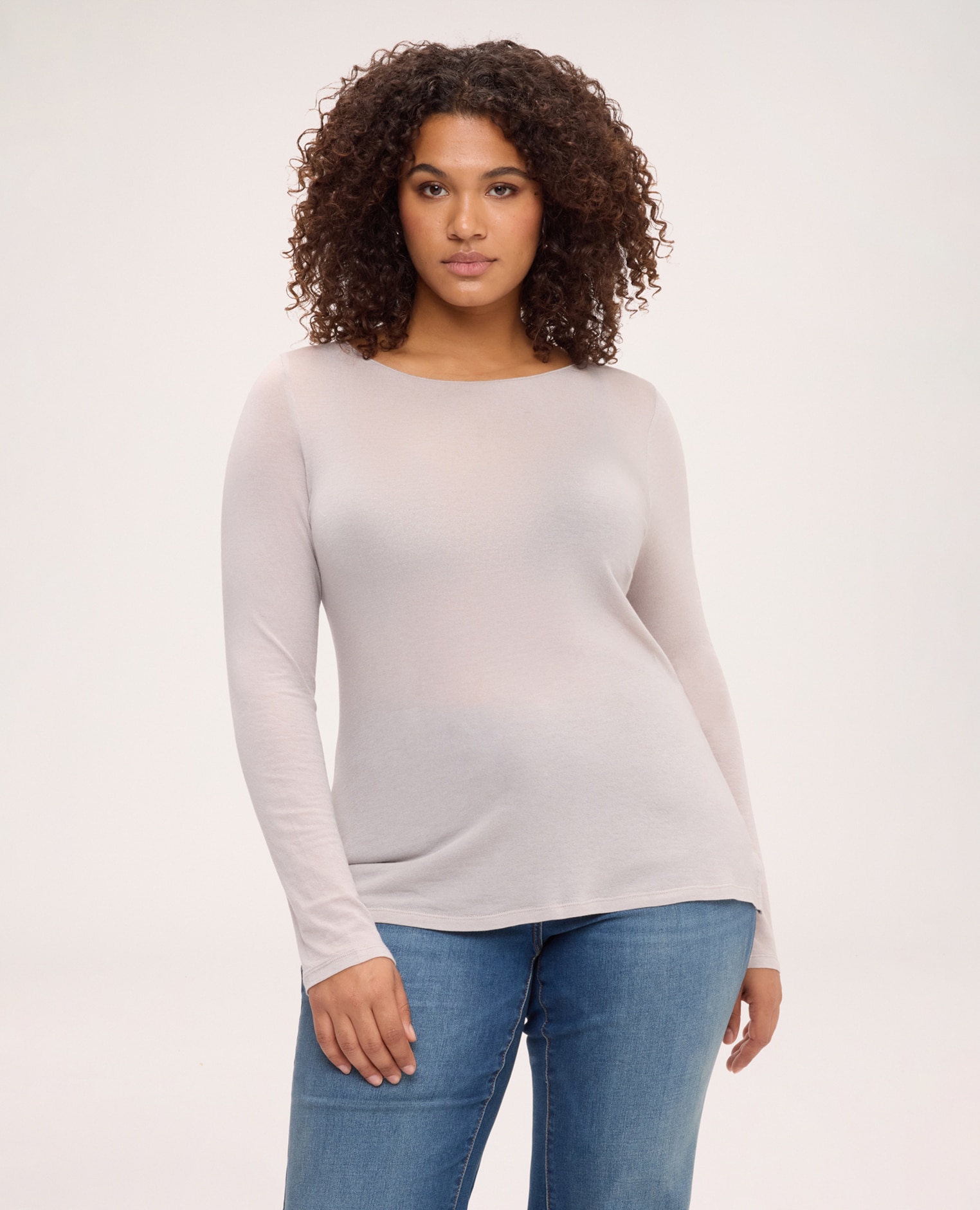 Jersey de mujer segunda piel en mezcla de cachemira ajuste y diseño para el máximo confort - Fiorella Rubino - Beige Beige-1