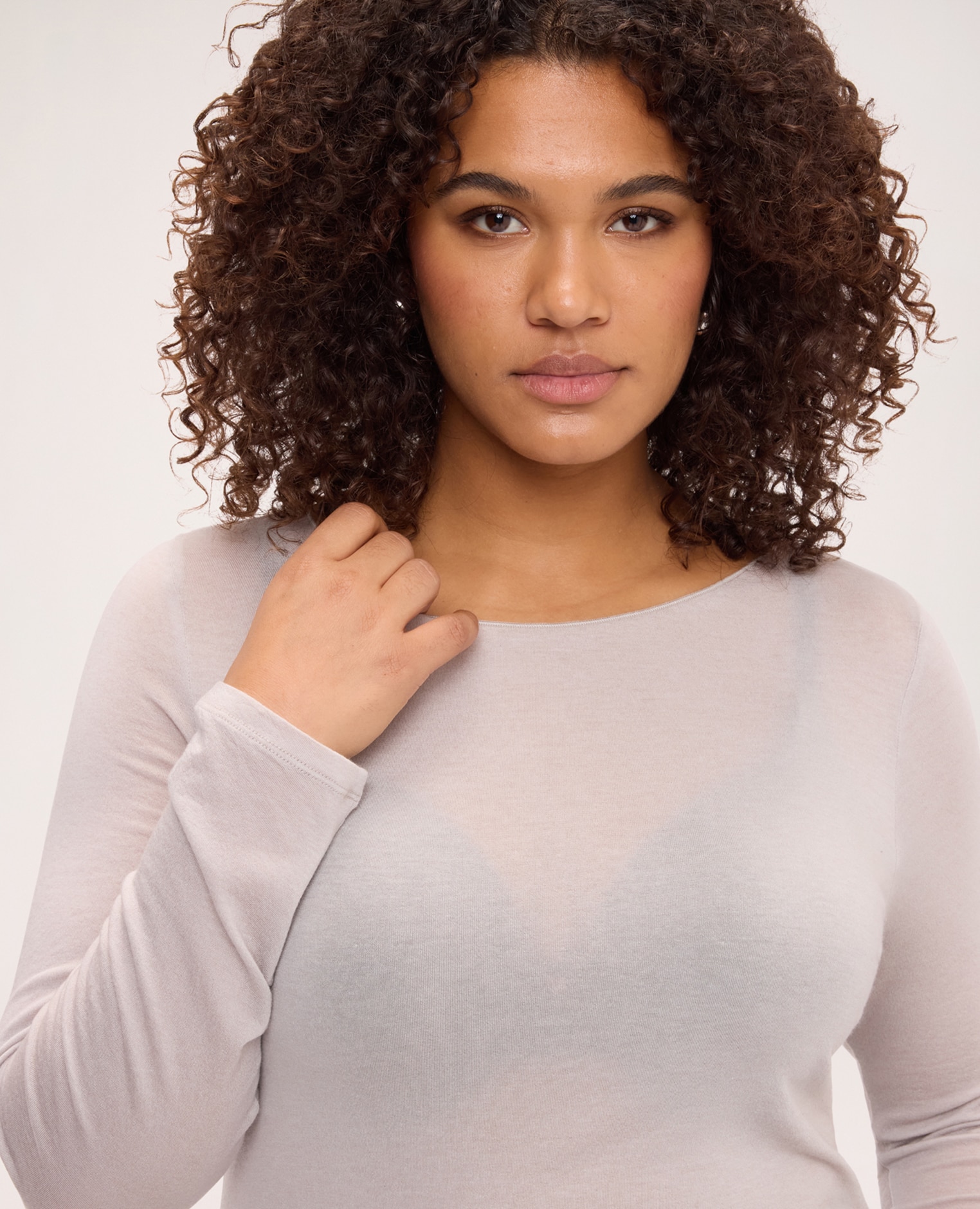 Jersey de mujer segunda piel en mezcla de cachemira ajuste y diseño para el máximo confort - Fiorella Rubino - Beige Beige-4