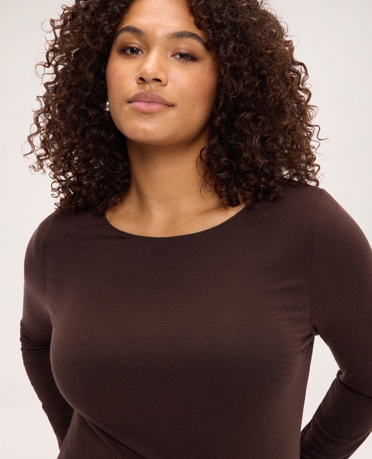 Jersey de mujer segunda piel en mezcla de cachemira ajuste y diseño para el máximo confort - Fiorella Rubino - Marrón Marrón-4