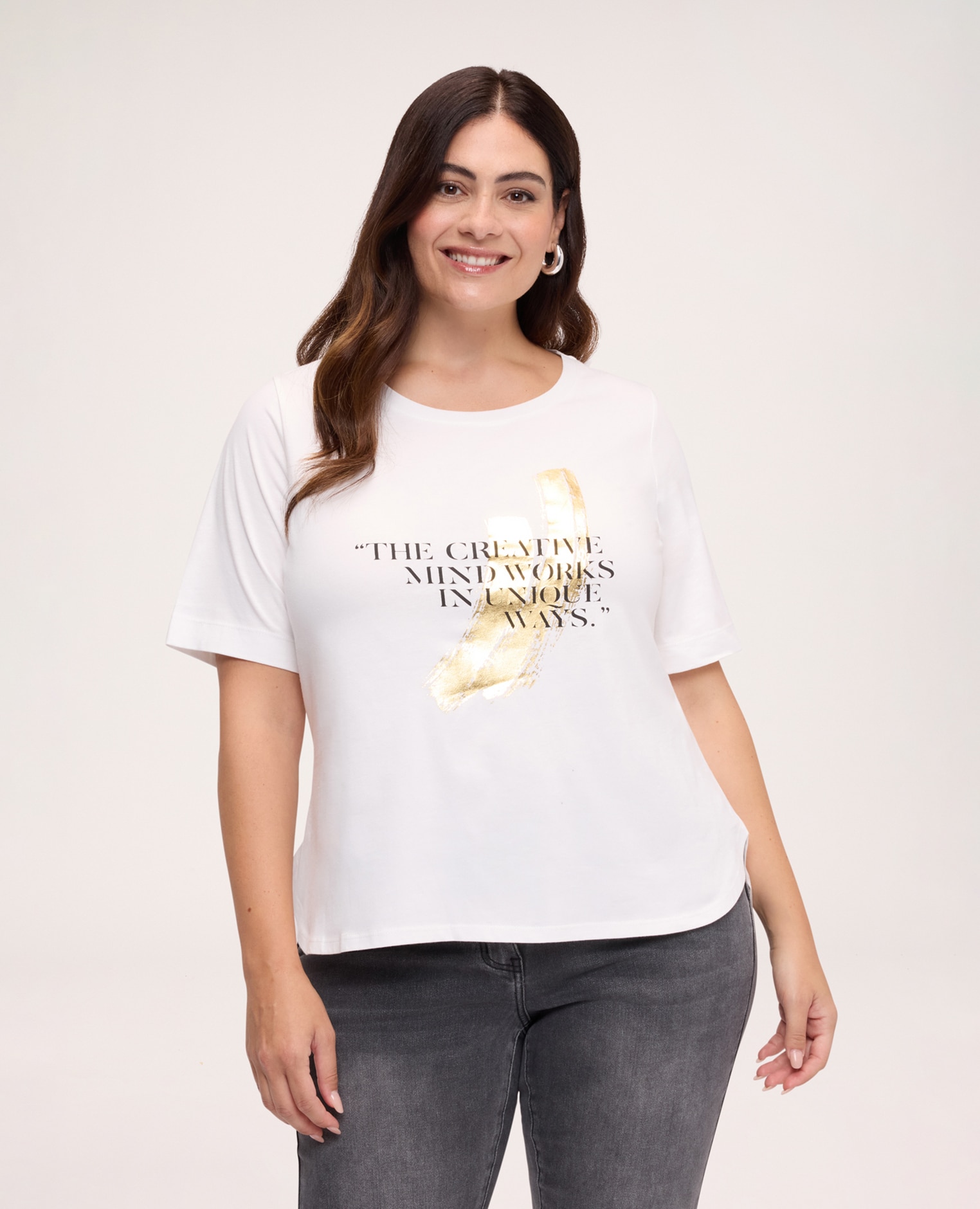 Imagen 0 de Camiseta de mujer de algodón con letras y estampado estampado lettering Blanco
