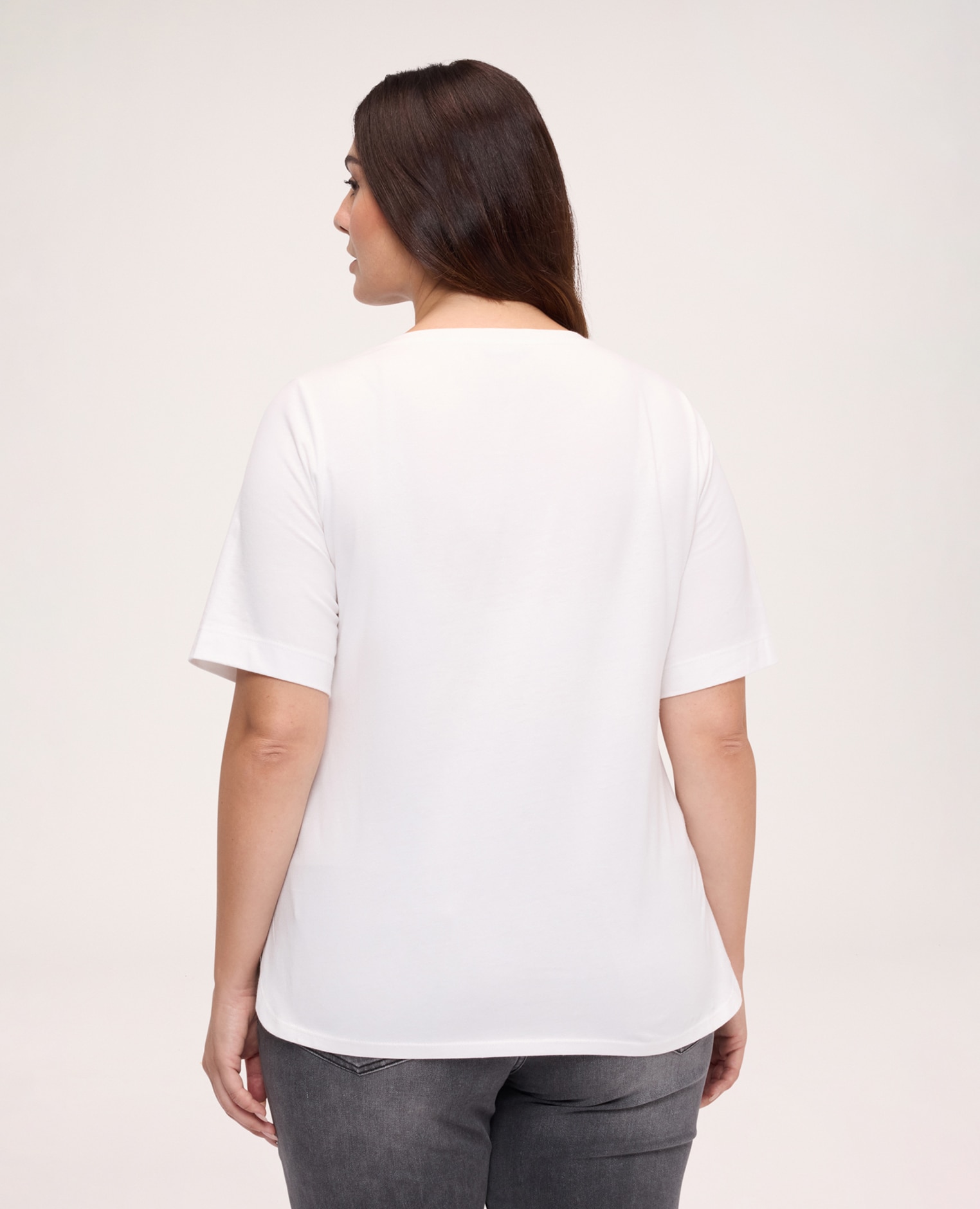 Camiseta de mujer de algodón con letras y estampado estampado lettering - Fiorella Rubino - Blanco Blanco-2