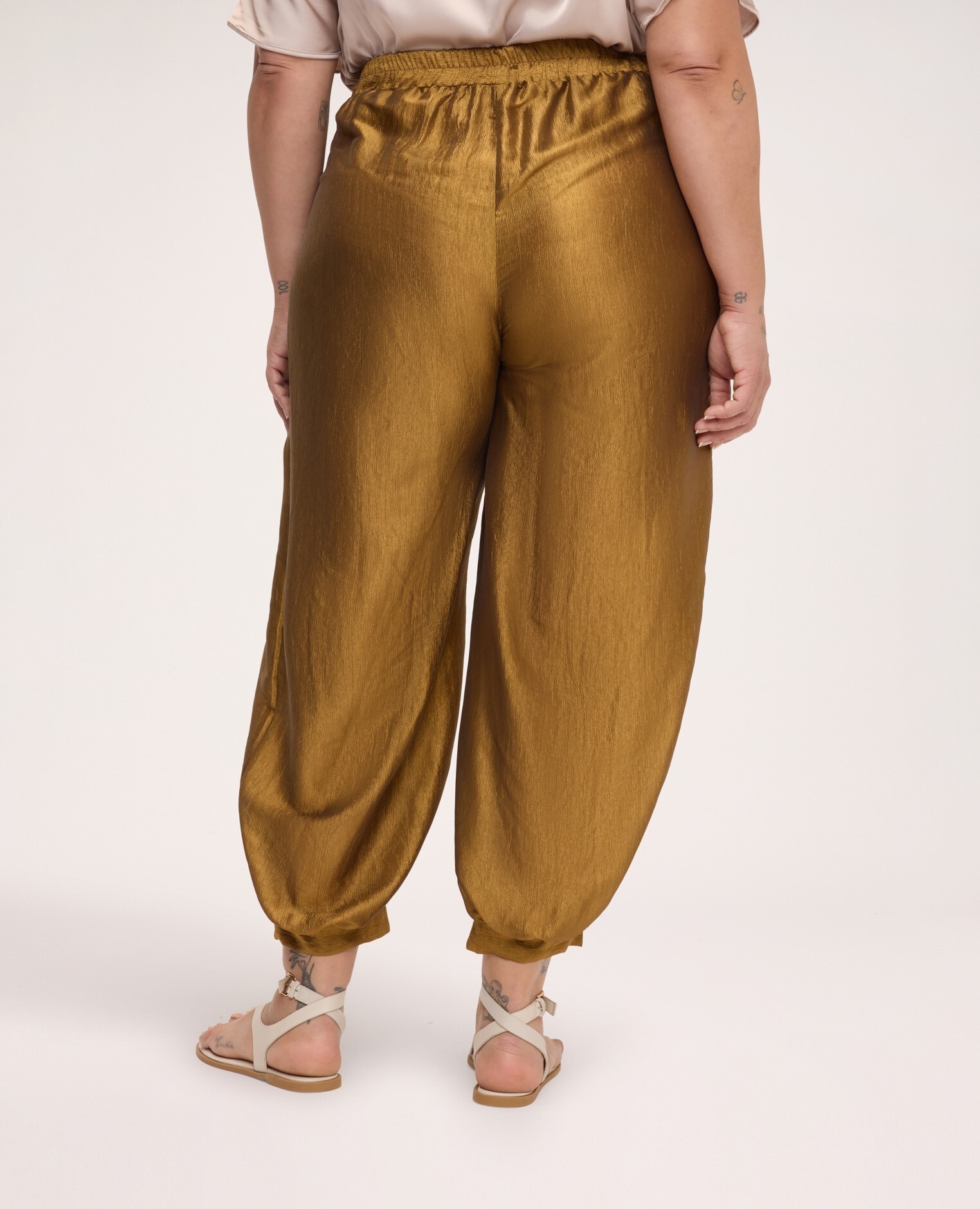 Pantalones de mujer balloon con arabesco mood arabesco - Fiorella Rubino - Oro Oro-2