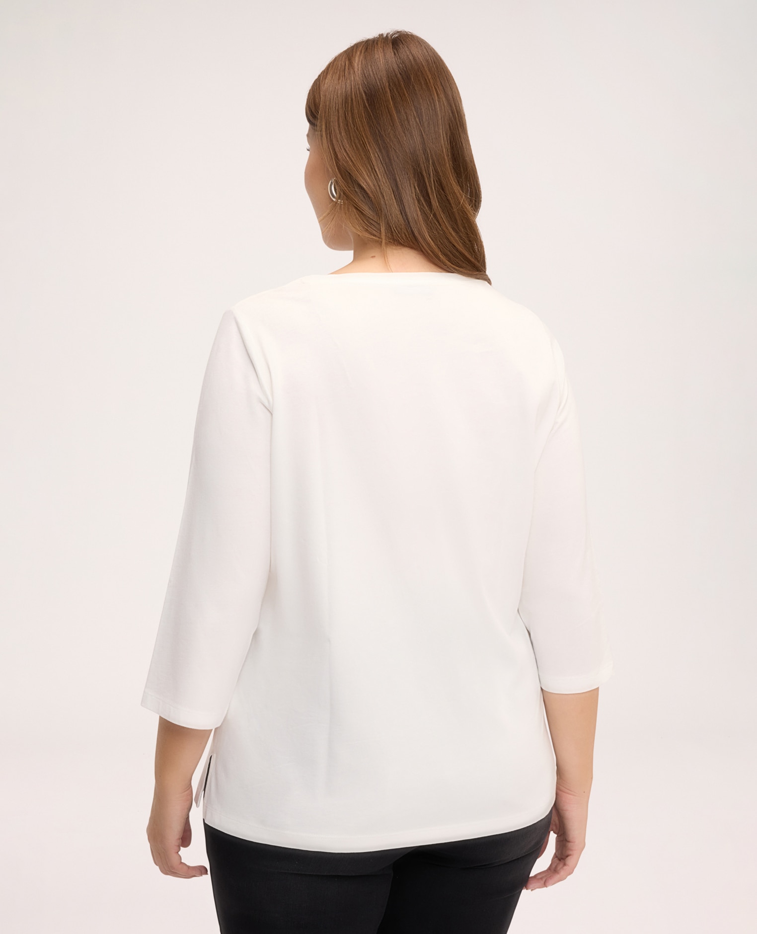Camiseta de mujer de algodón con inscripción de encaje texto rock bordado en la parte delantera - Fiorella Rubino - Blanco Blanco-2