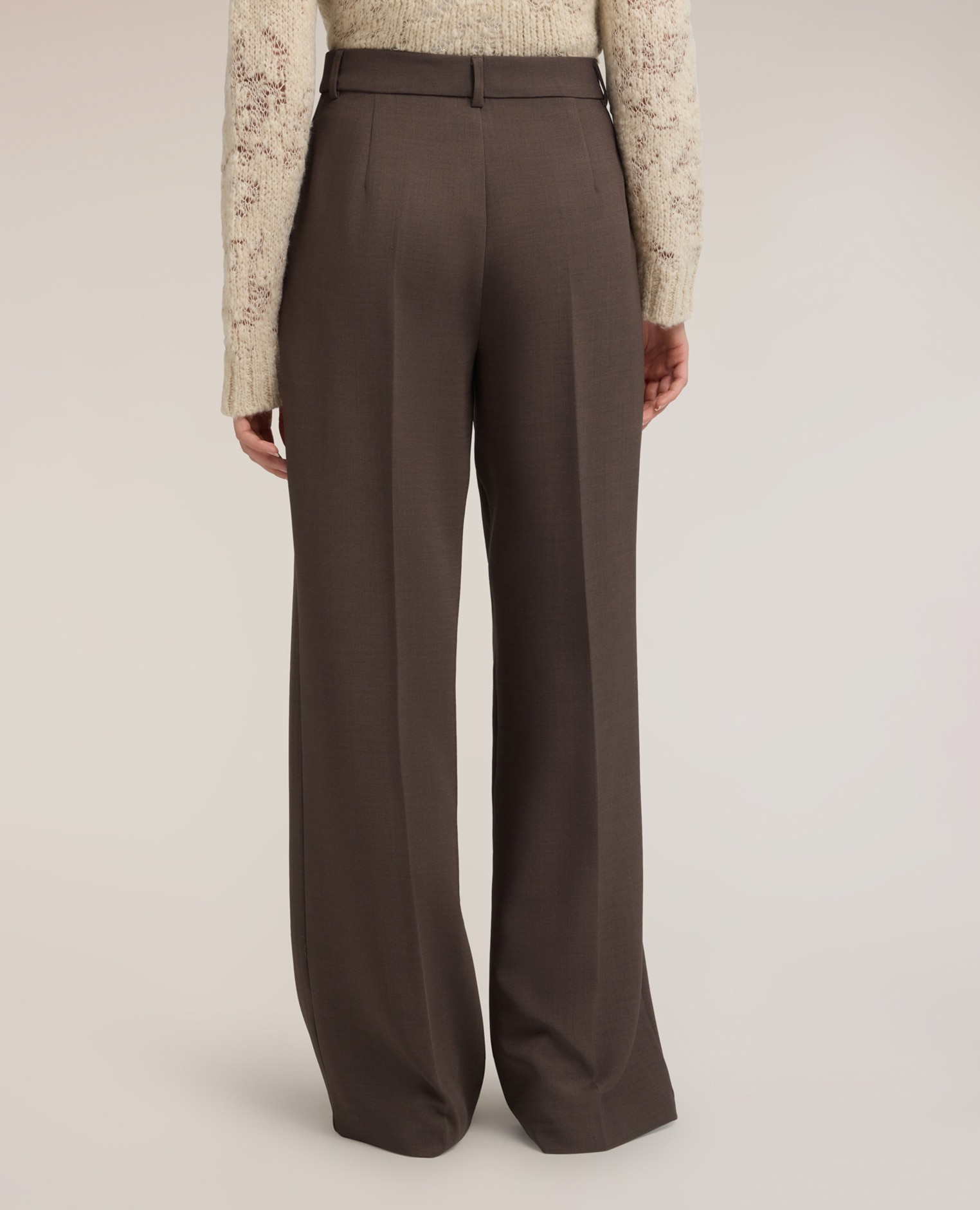 Imagen 2 de Pantalones de mujer palazzo de talle alto con pinza corte palazzo cierre frontal con gancho y cremallera - Motivi - Gris Gris