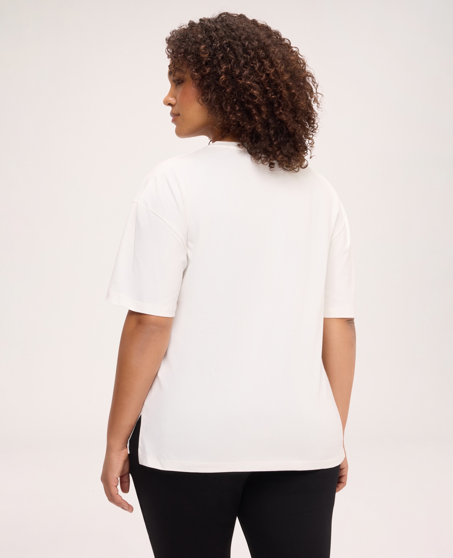 Camiseta de mujer de jersey con lazo joya aplicación con lazo y detalle de joya en la parte delantera - Fiorella Rubino - Blanco Blanco-2