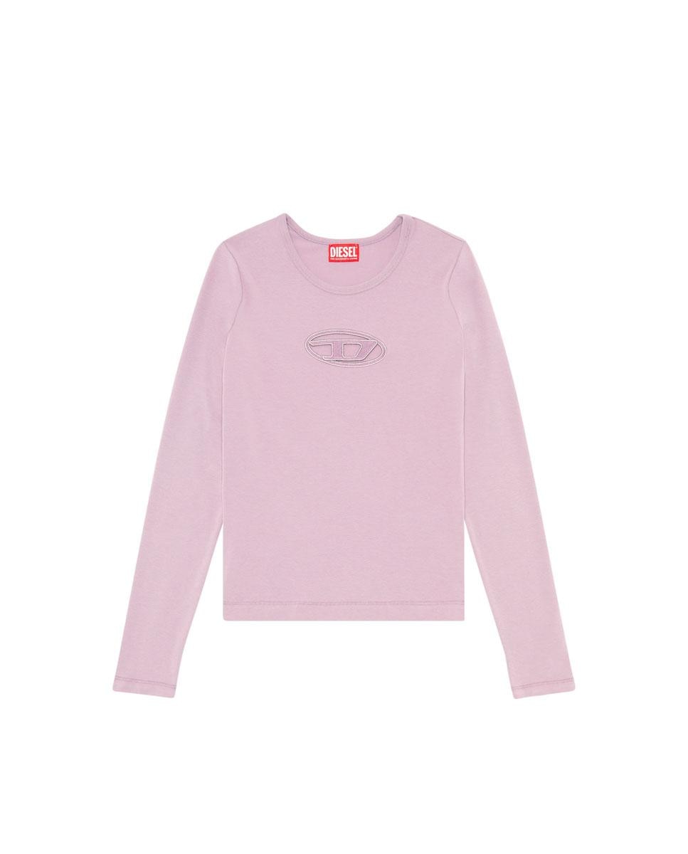 Camiseta de mujer de manga larga con logo - Diesel - Lila Lila-4