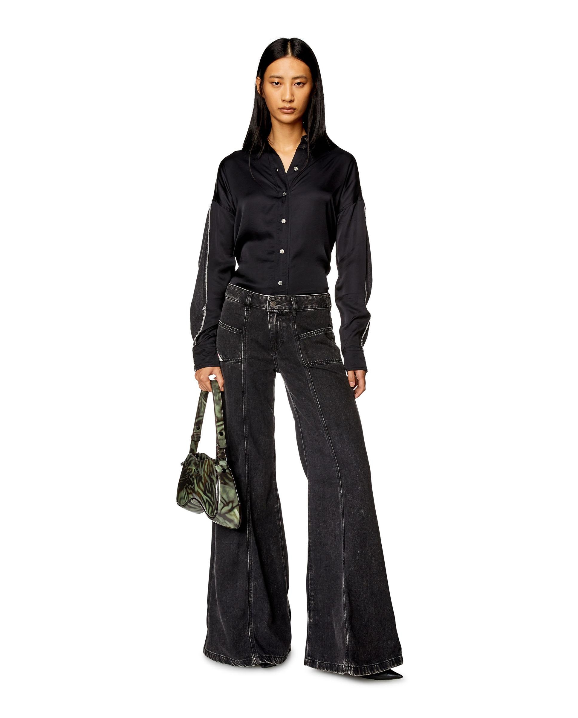 Vaquero de campana de mujer de pierna ancha D-AKII - Diesel - Negro Negro-4