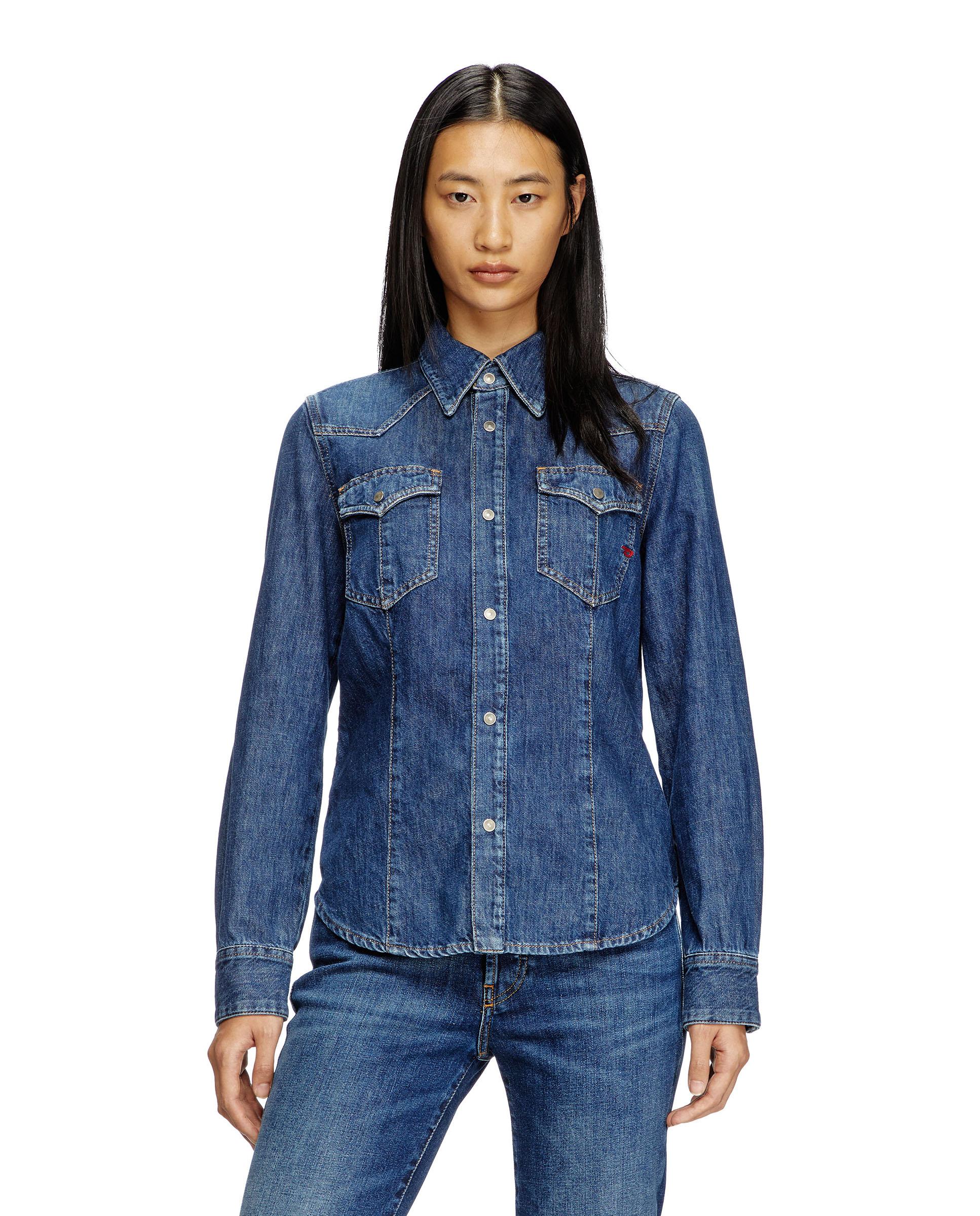 Diesel - Camisa de mujer denim de algodón.