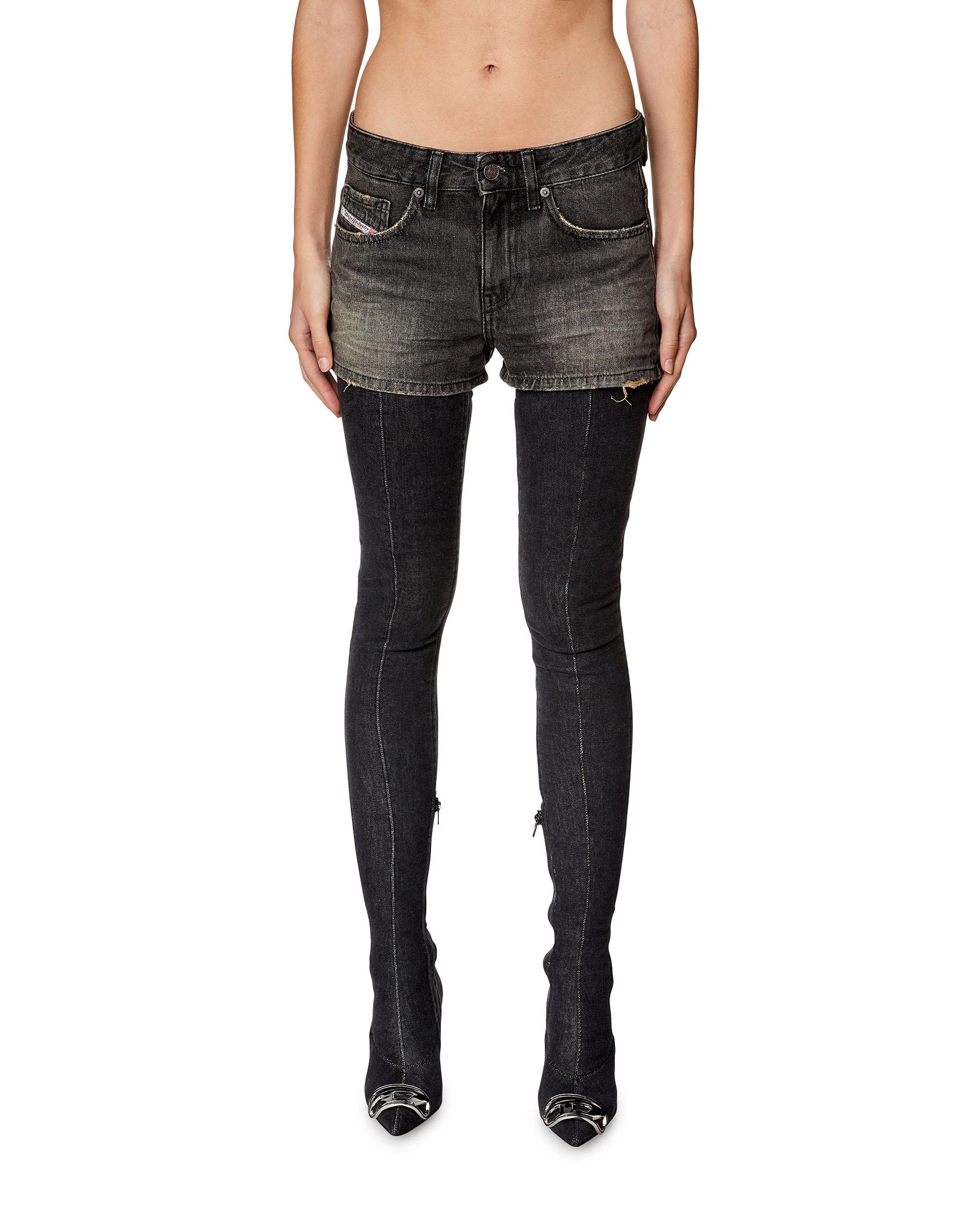 Shorts de mujer con bolsillos - Diesel - Negro Negro-1