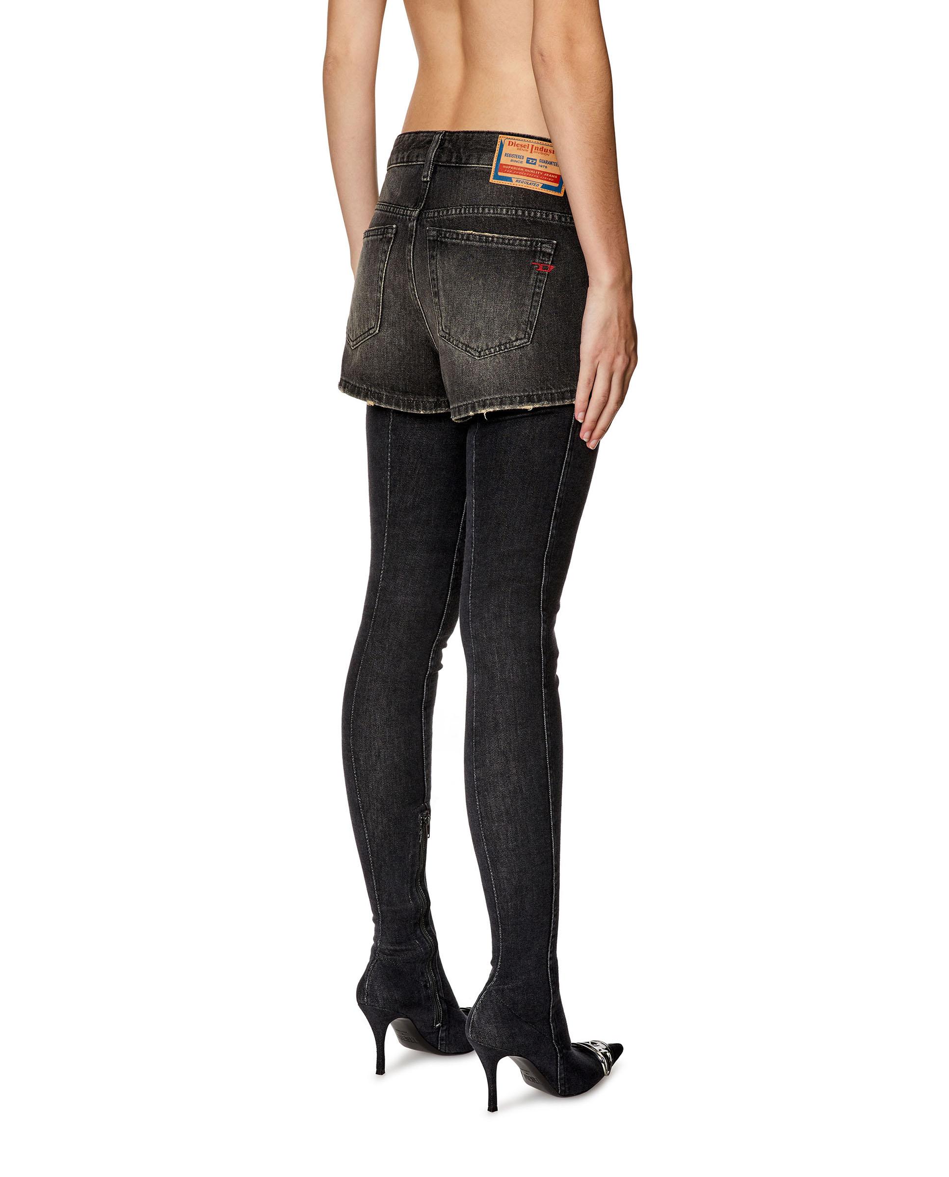 Shorts de mujer con bolsillos - Diesel - Negro Negro-2