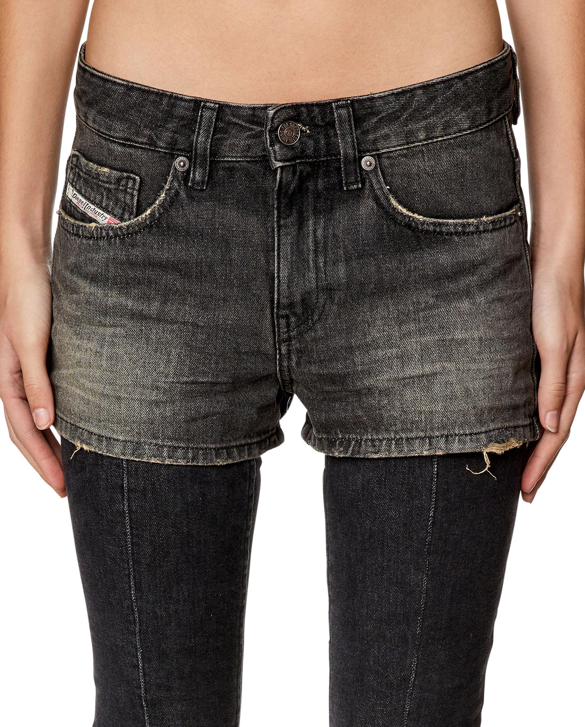 Shorts de mujer con bolsillos - Diesel - Negro Negro-3