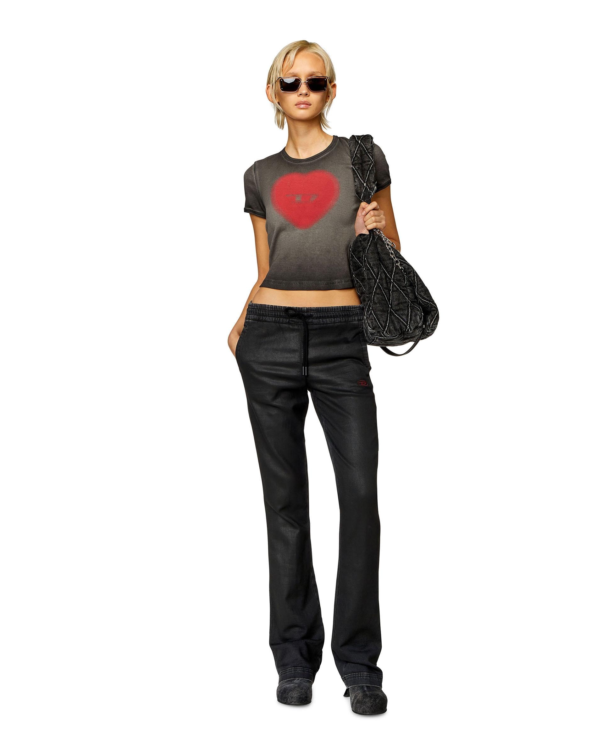 Camiseta de mujer DIESEL de manga corta con logo - Negro Negro-3