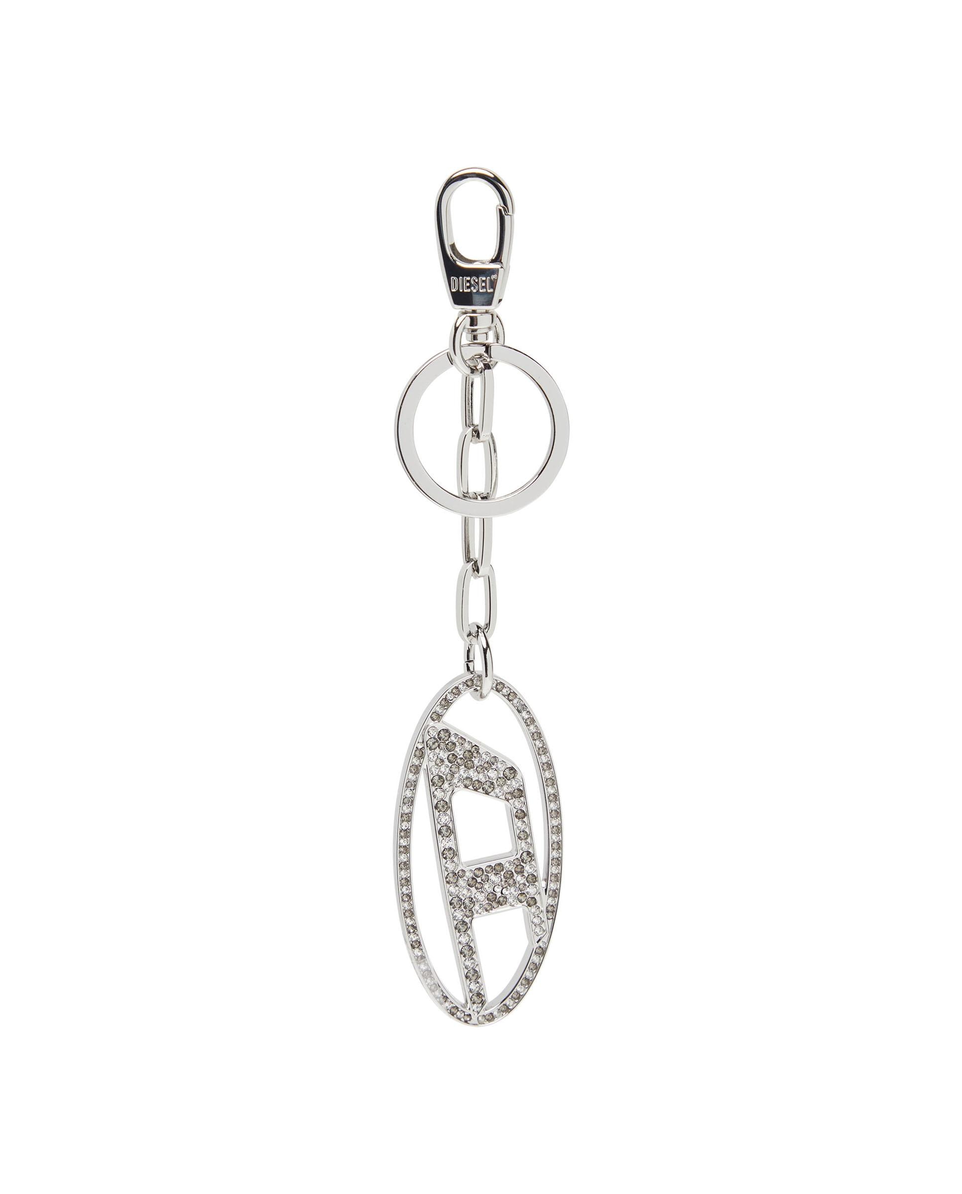 Imagen 1 de Llavero DIESEL de mujer con placa oval D y cadena Plata