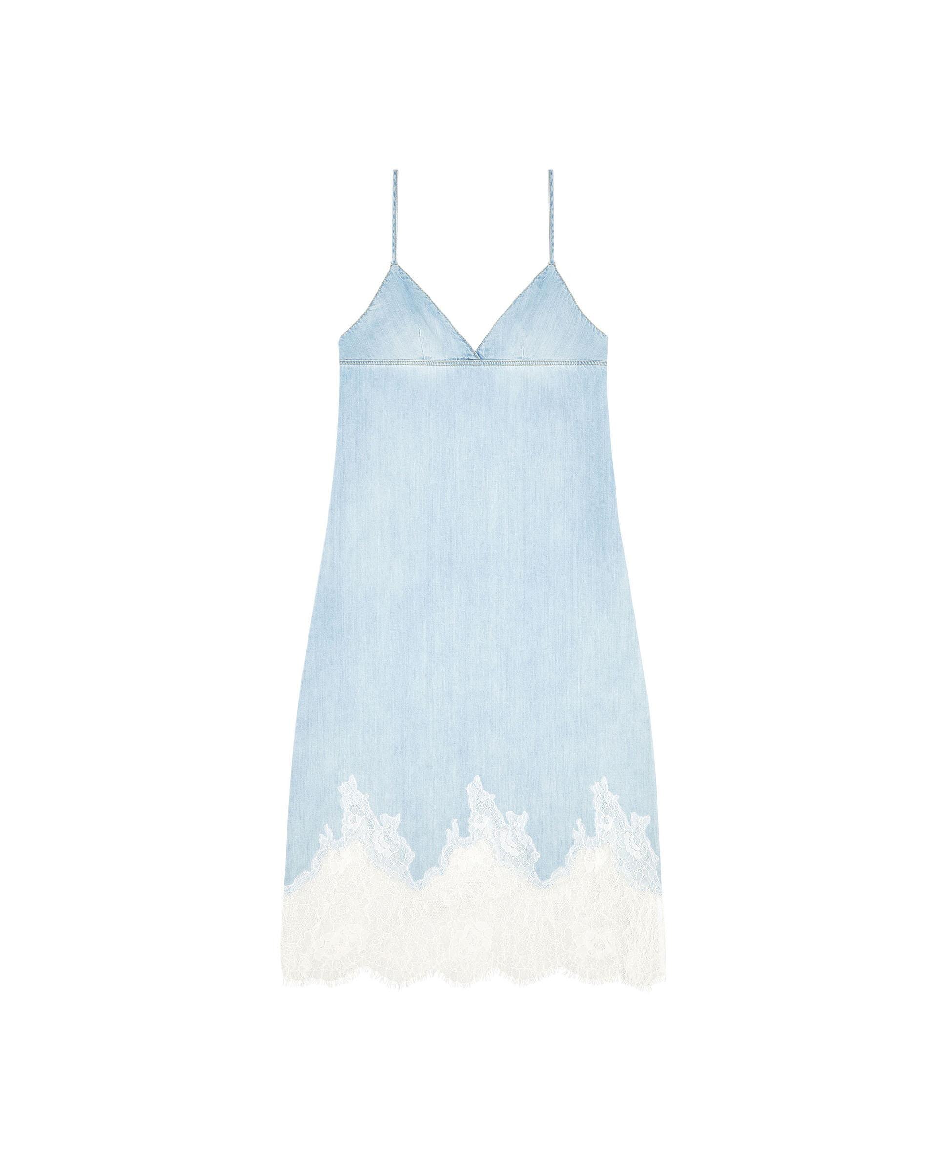 Vestido midi de tirantes con encaje - Diesel - Azul claro Azul claro-4