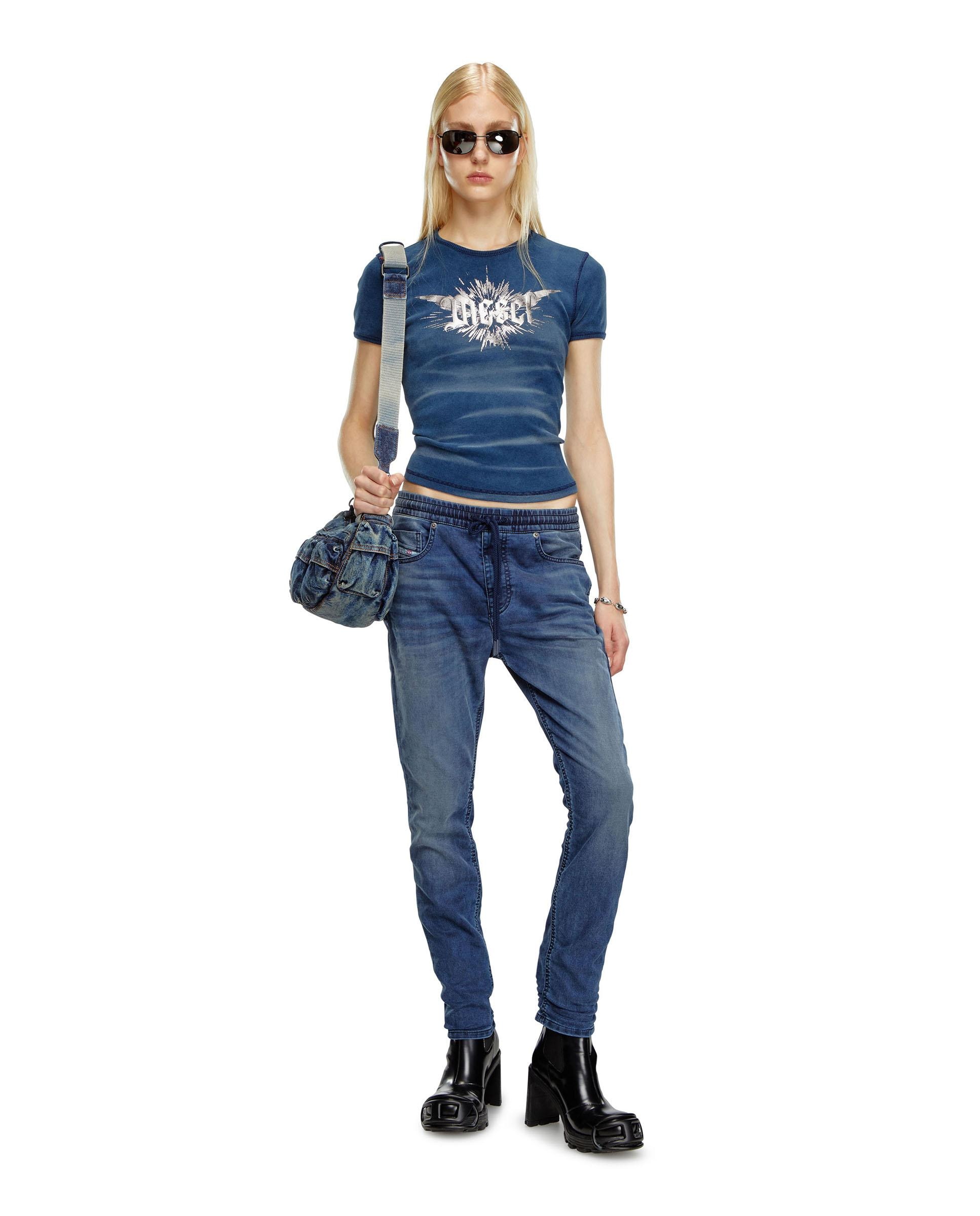 Diesel - Vaquero boyfriend de mujer con cintura elástica.