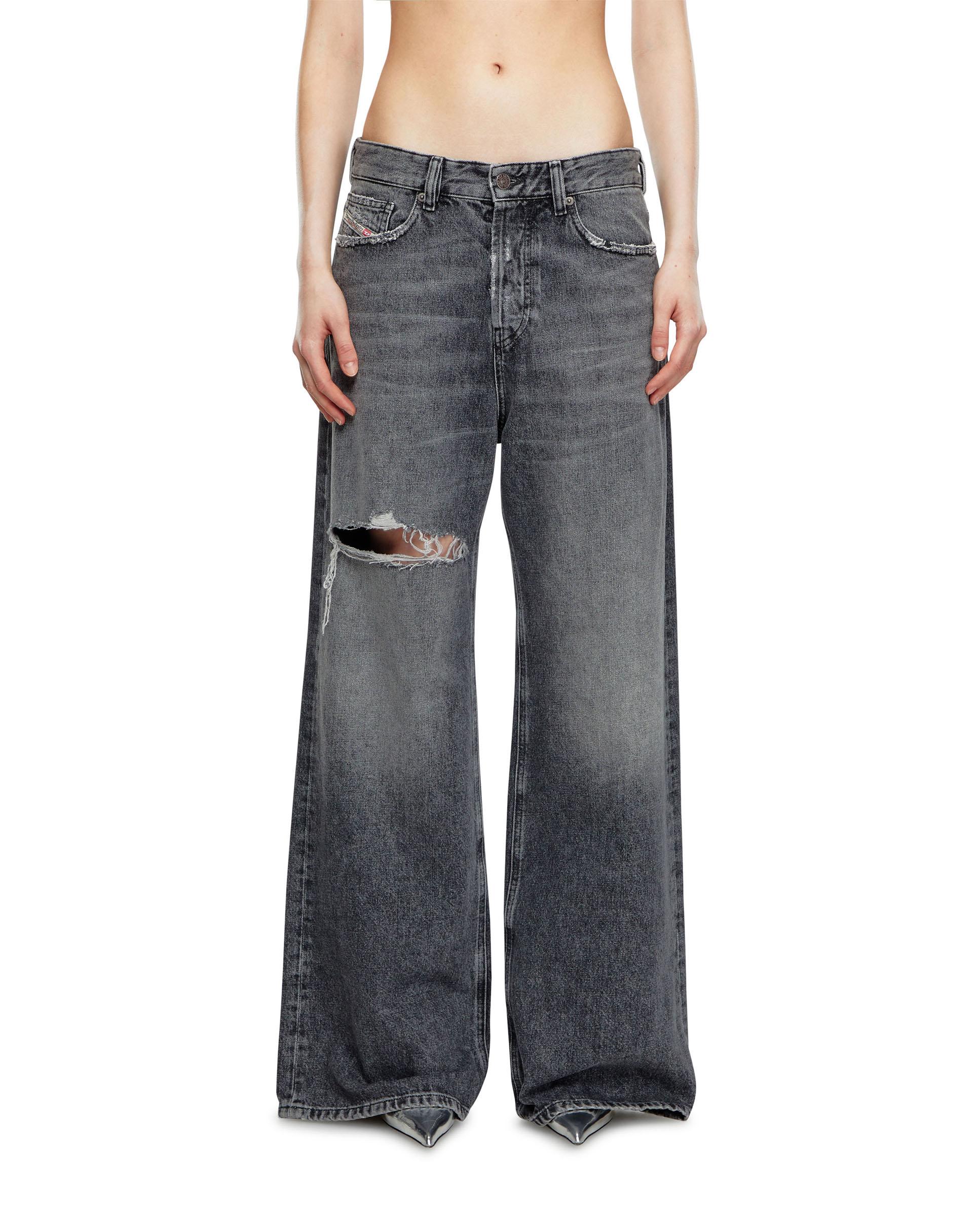 Vaquero campana de mujer y cintura baja - Diesel - Gris Gris-2