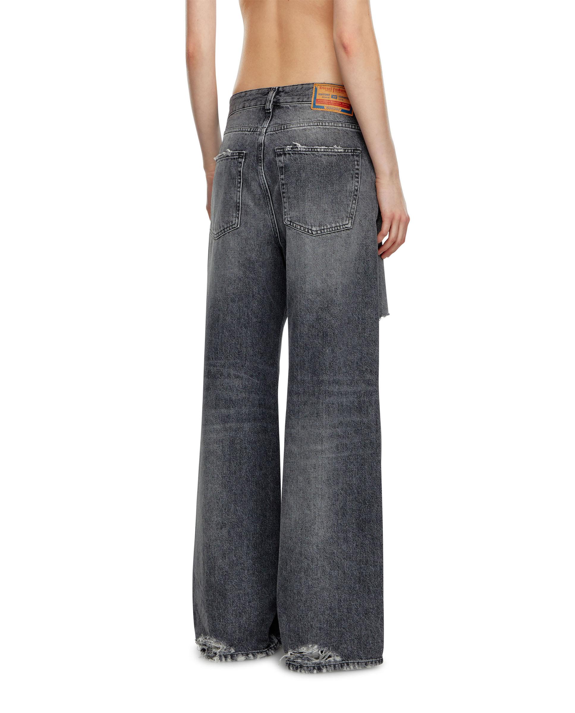 Vaquero campana de mujer y cintura baja - Diesel - Gris Gris-3