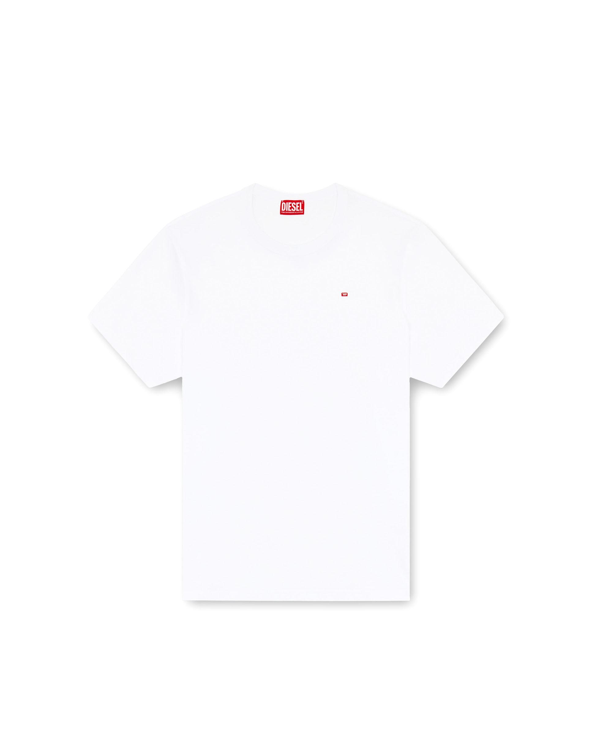 Camiseta de hombre de manga corta con logotipo pequeño bordado - Diesel - Blanco Blanco-6