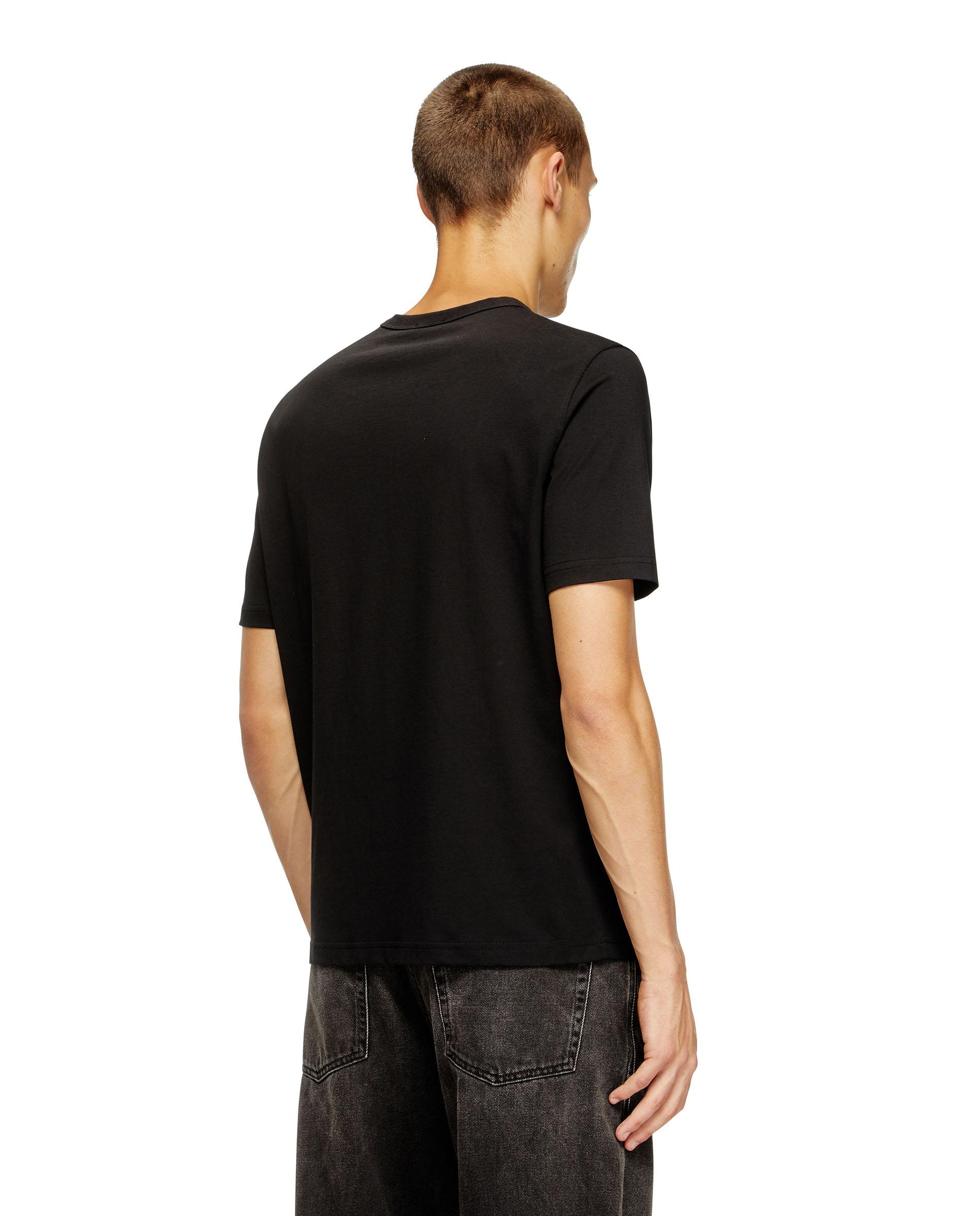 Camiseta de hombre de manga corta con logotipo pequeño bordado - Diesel - Negro Negro-2