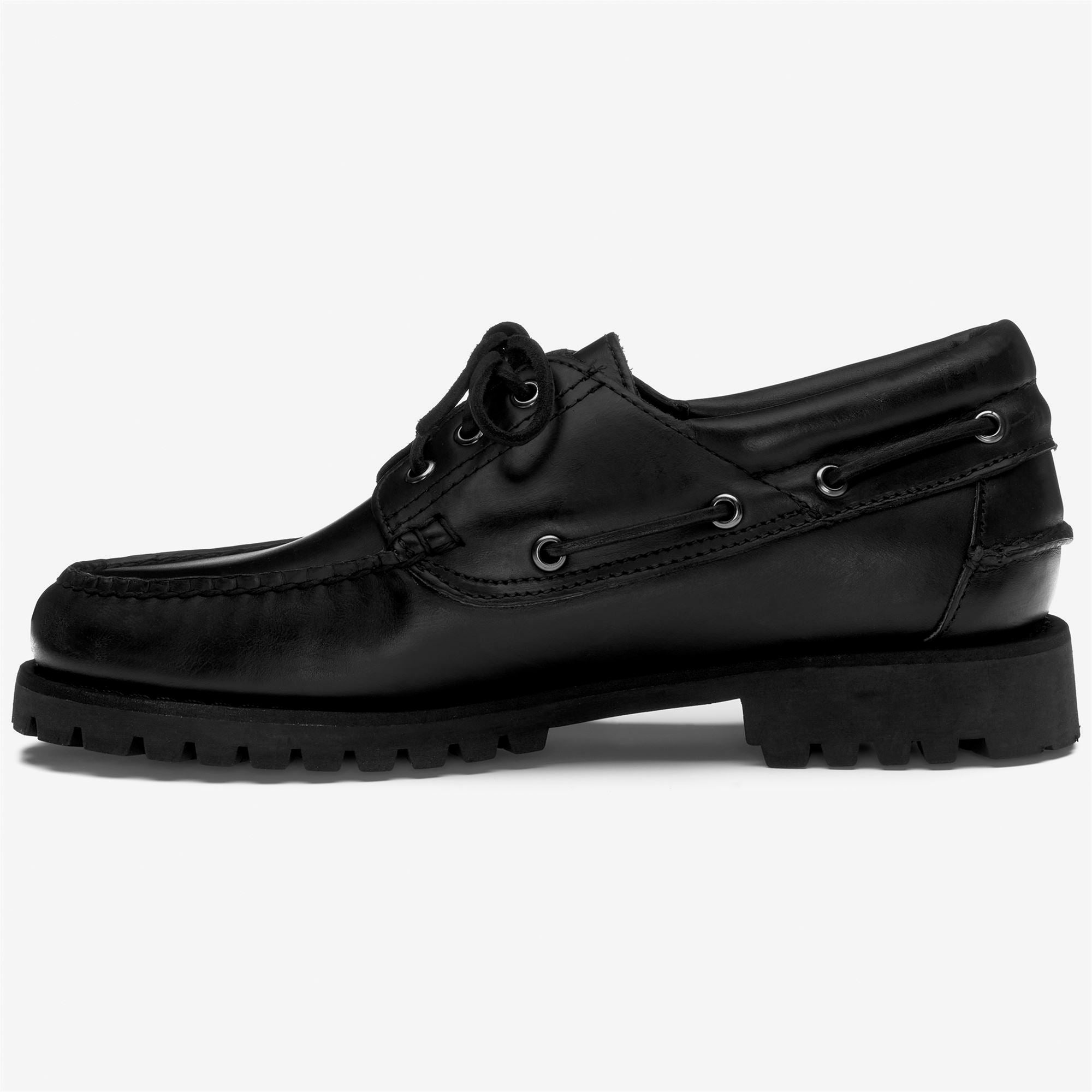Náuticos de hombre de piel con cordones - Sebago - Negro Negro-2