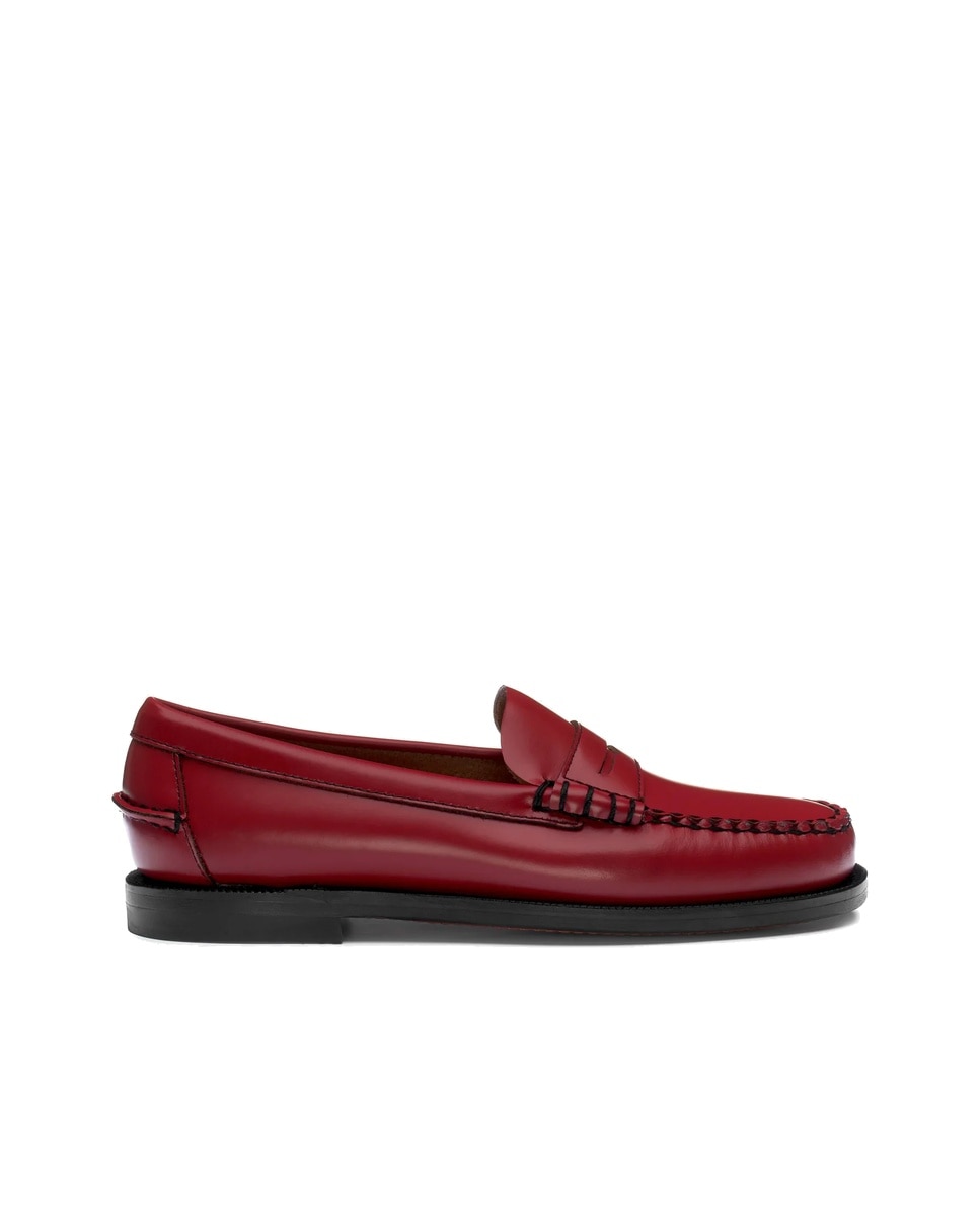 Imagen 0 de Mocasines de mujer de piel impermeables con suela de cuero Rojo
