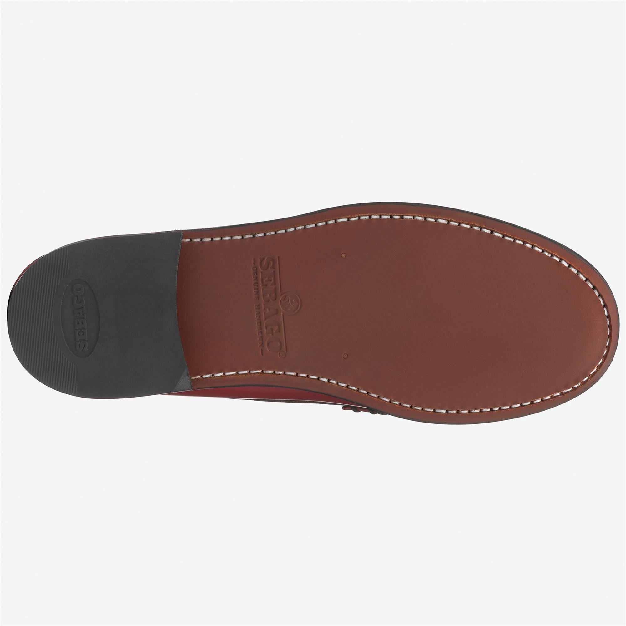 Mocasines de mujer de piel impermeables con suela de cuero - Sebago - Rojo Rojo-3